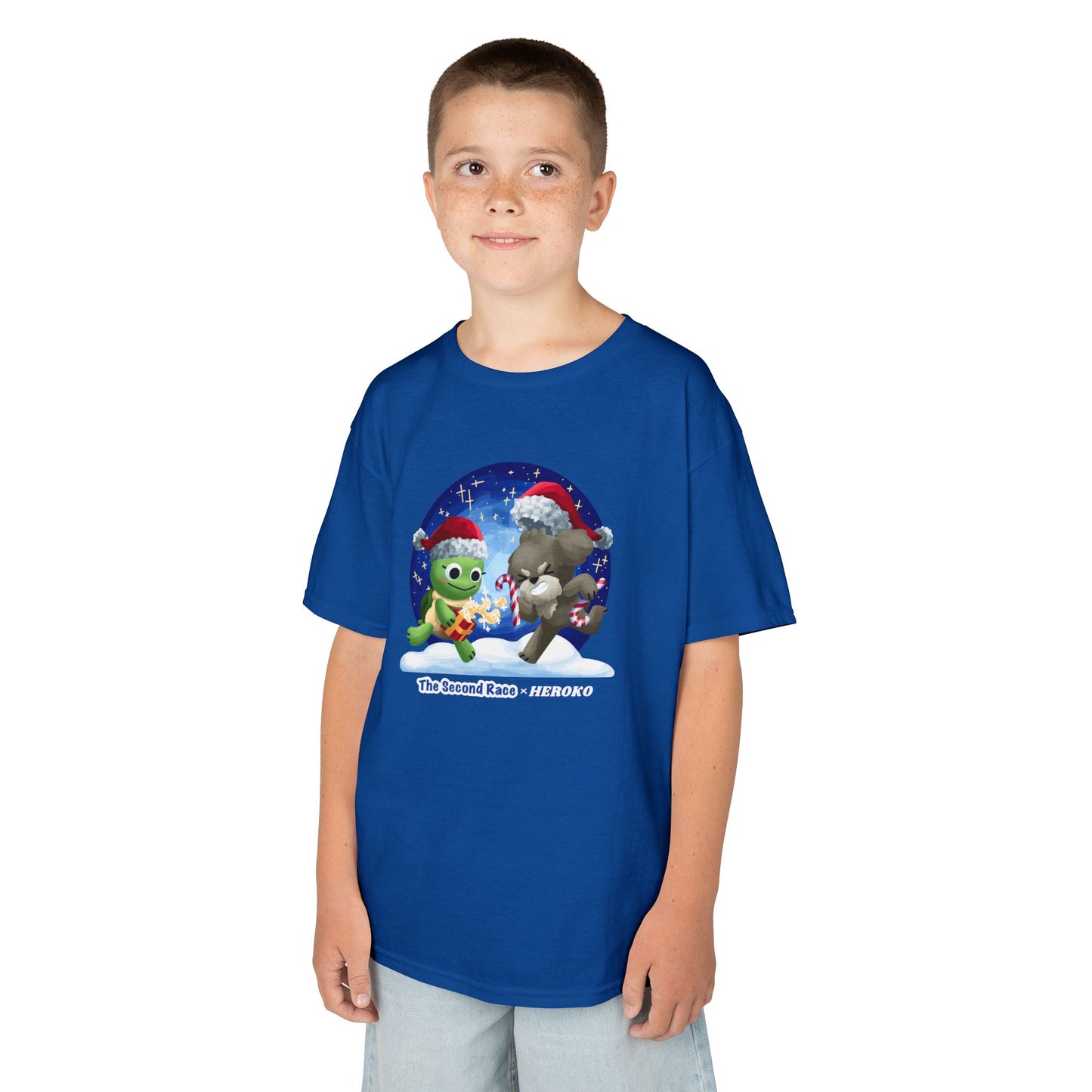 Kids Tee - Cute Holiday Turtle and Puppy in a Snow Globe from "The Second Race"