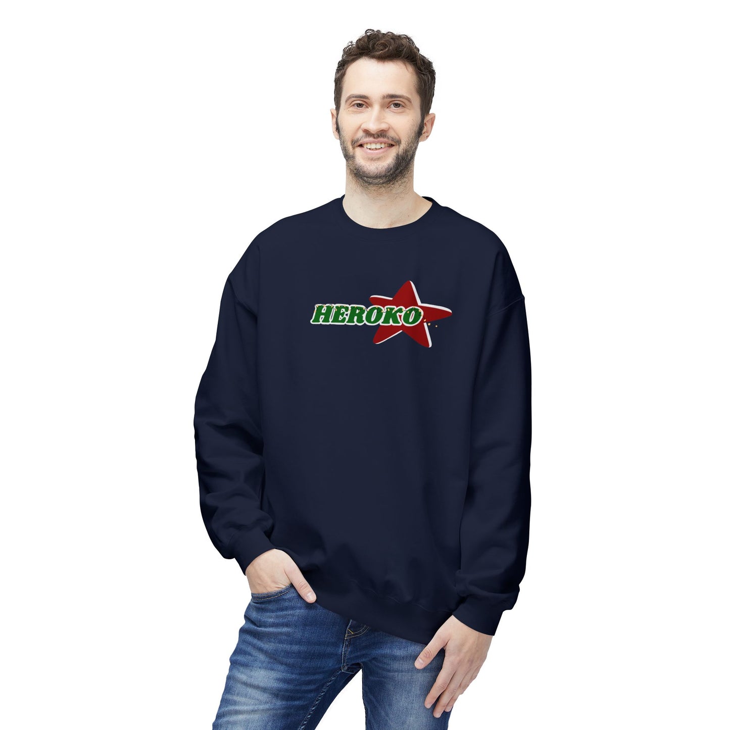 Adults HEROKO CHRISTMAS STAR Fleece Crewneck Sweatshirt