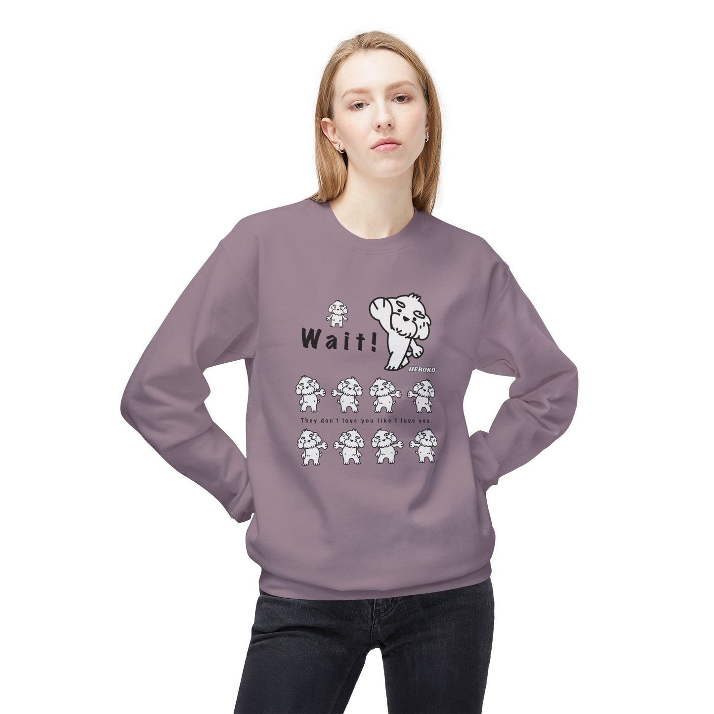 Adults WAIT! DANCING DOGS MEME Fleece Crewneck Sweatshirt