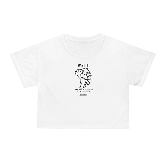 Women's WAIT! DOG MEME Crop Tee