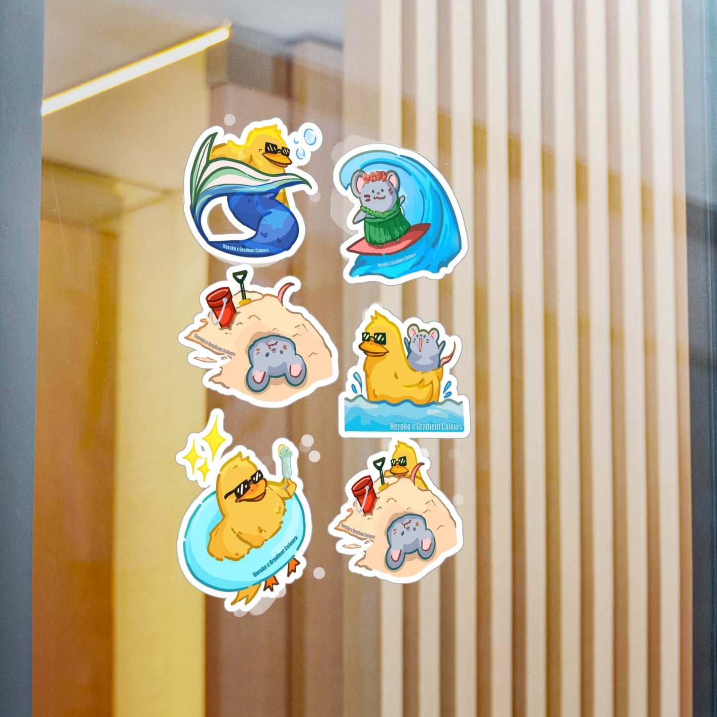Summer Beach Theme STICKERS -SET Kiss-Cut Vinyl Decals