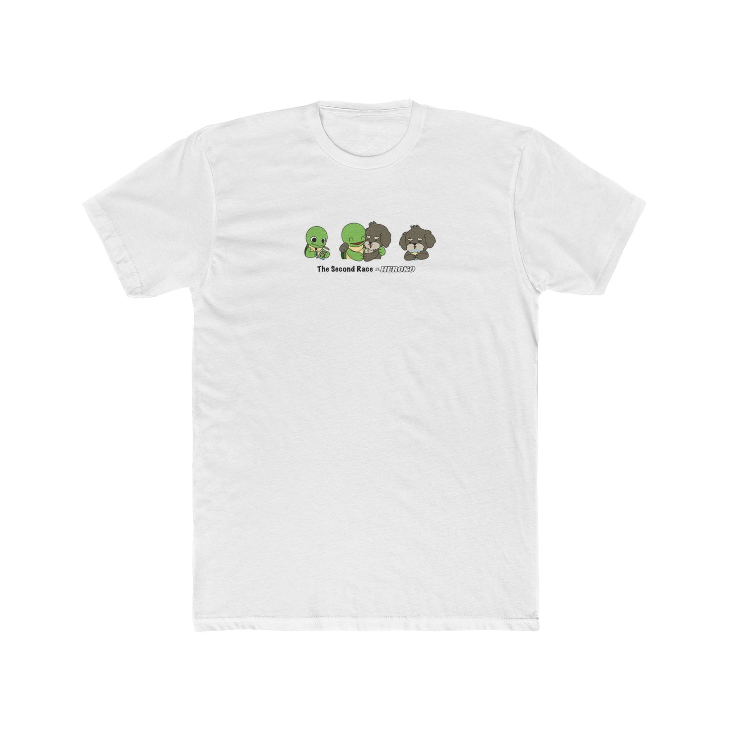 Adults Tee for "The Second Race" Book Turtle & Puppy Trio