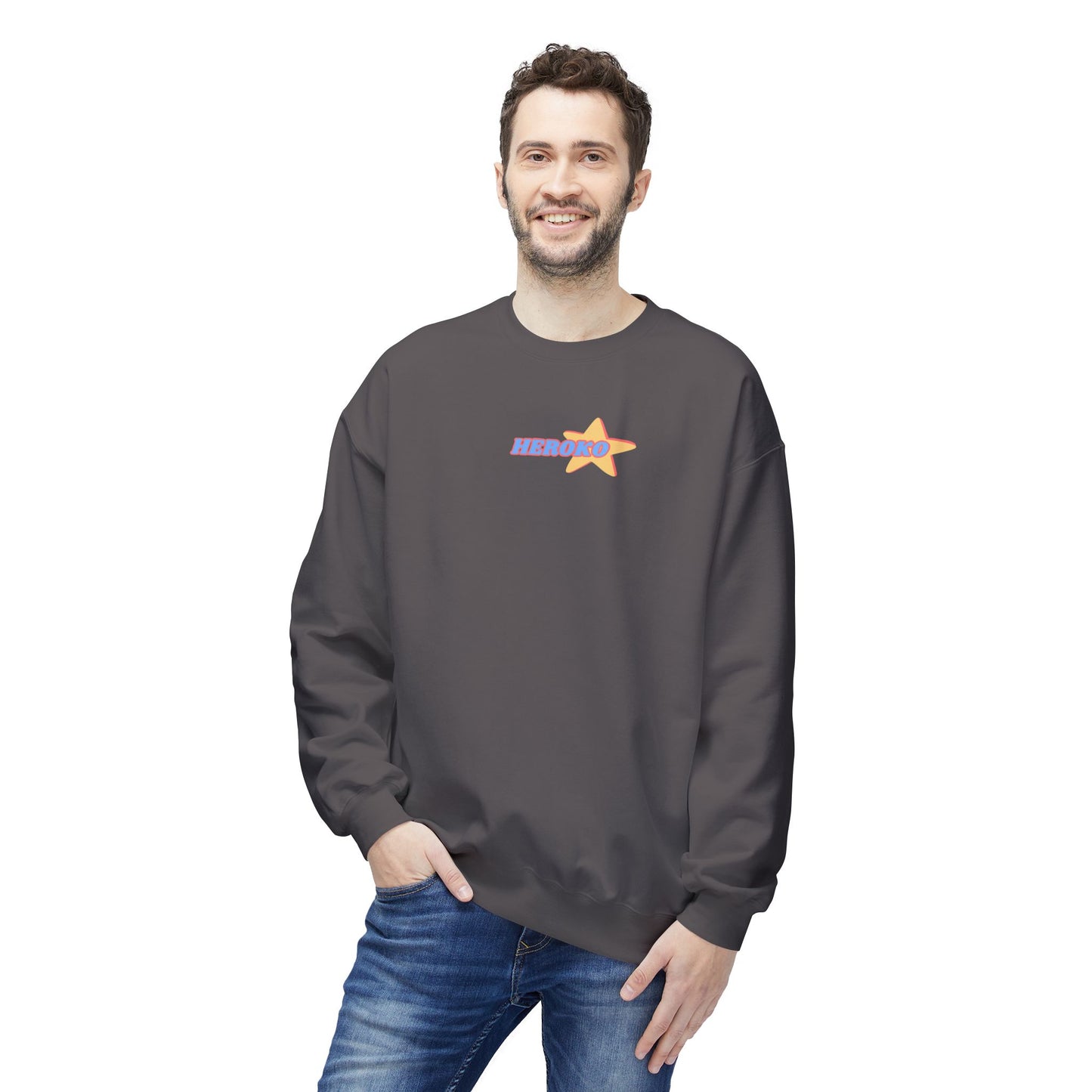 Adults HEROKO RETRO STAR Fleece Crewneck Sweatshirt