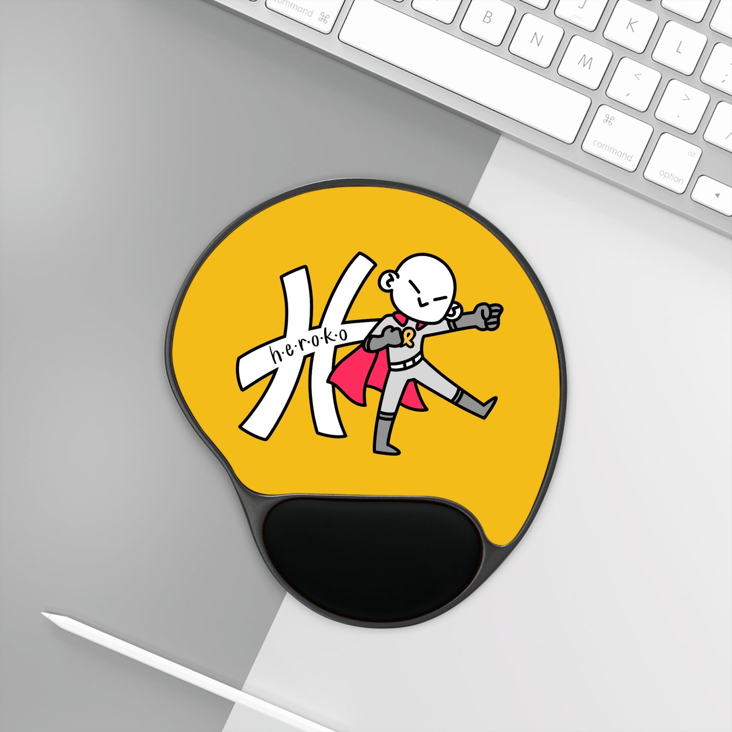 Heroko (IYP) CHILD HERO LOGO GOLD Mouse Pad With Wrist Rest