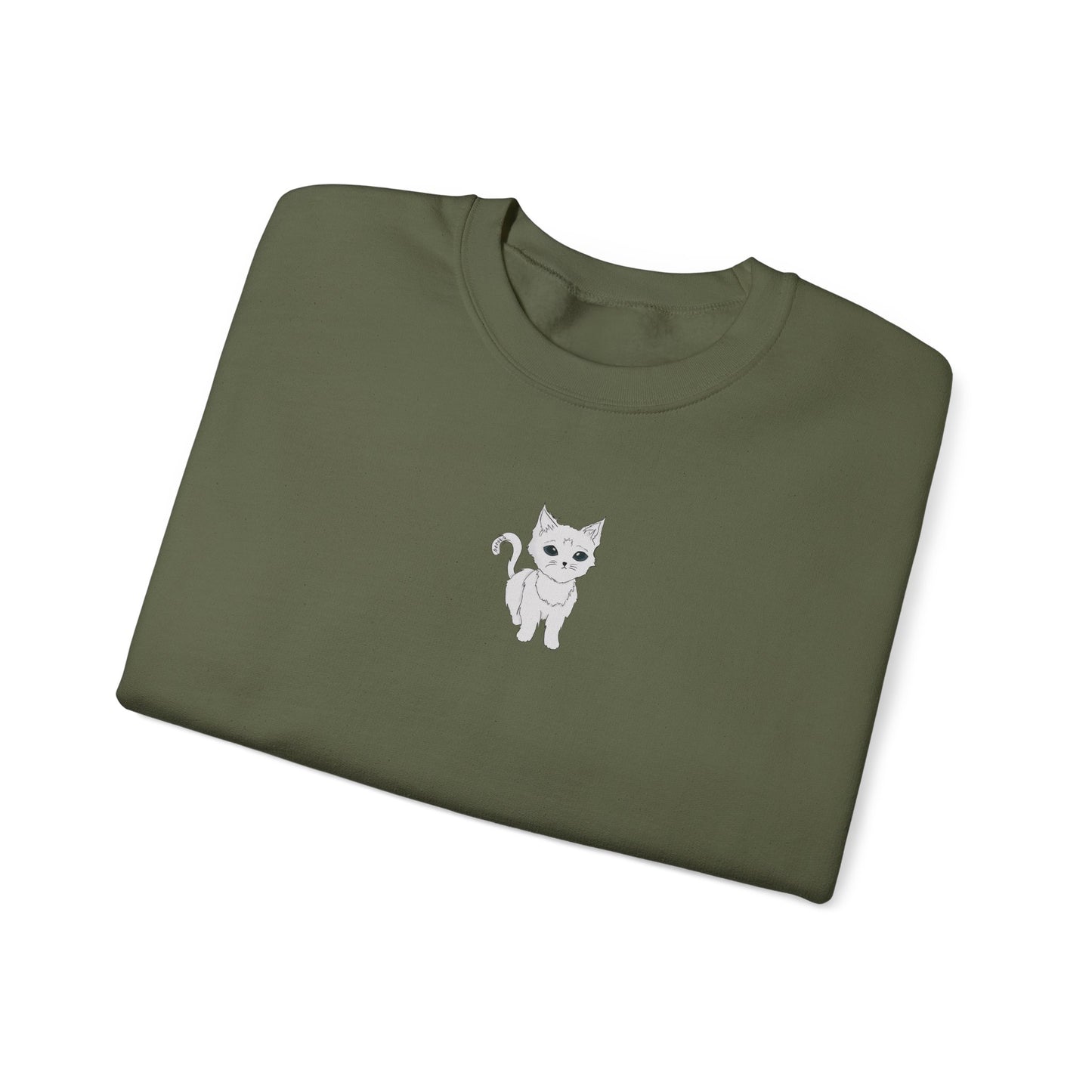 Adults WHITE CAT Crewneck Sweatshirt