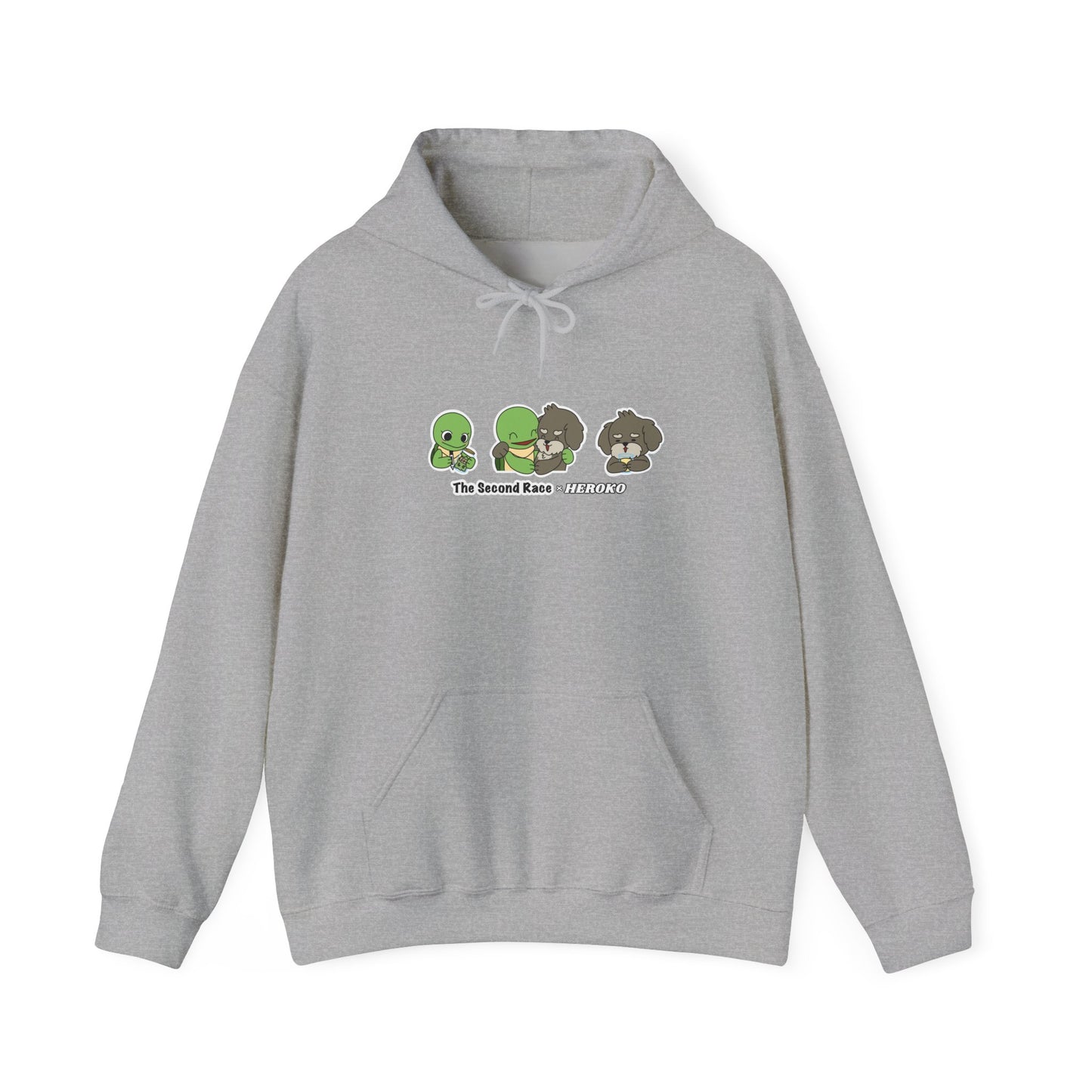 Adults Hoodie 'The Second Race' Turtle and Puppy Trio Sweatshirt