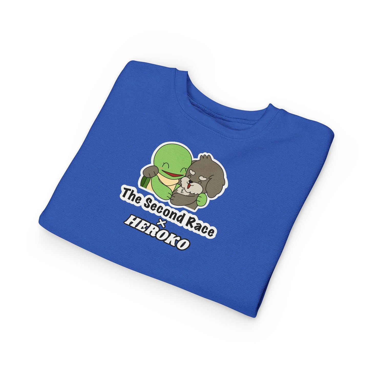 Toddler Sweatshirt - ‘The Second Race x Heroko’ Cute Turtle & Pup Kids Crewneck