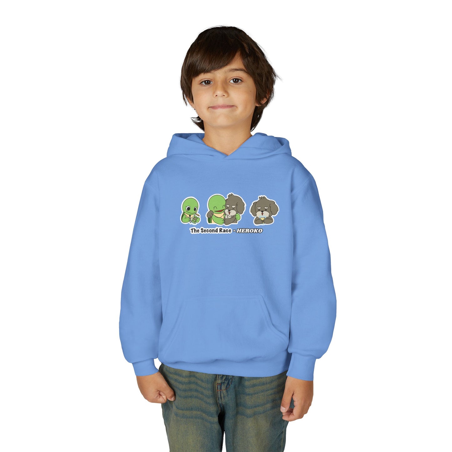 Kids Hoodie — Cute Turtle and Puppy Trios "The Second Race"