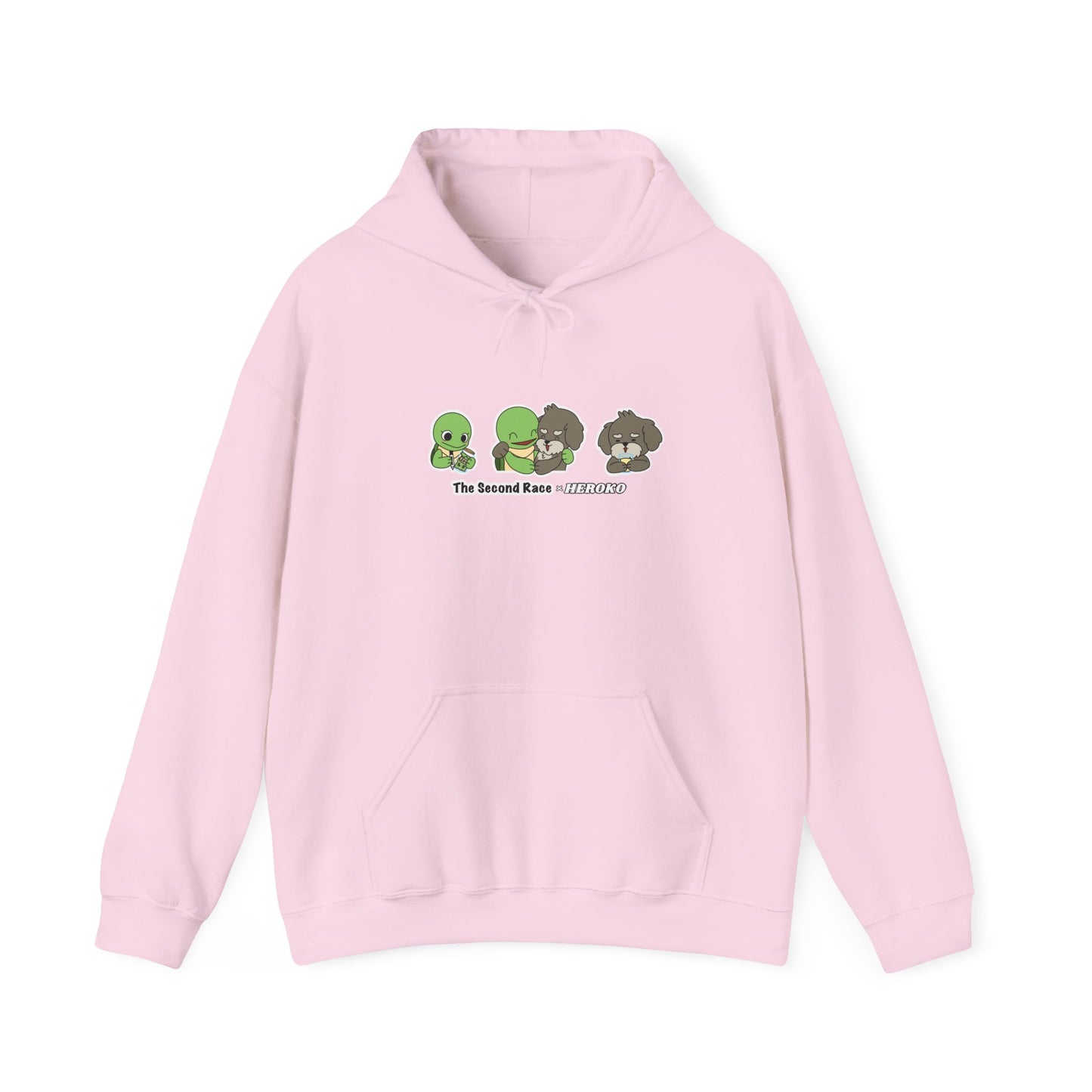 Adults Hoodie 'The Second Race' Turtle and Puppy Trio Sweatshirt