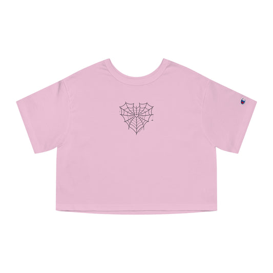 Women's Champion BIG BLACK SPIDER WEB Cropped T-Shirt