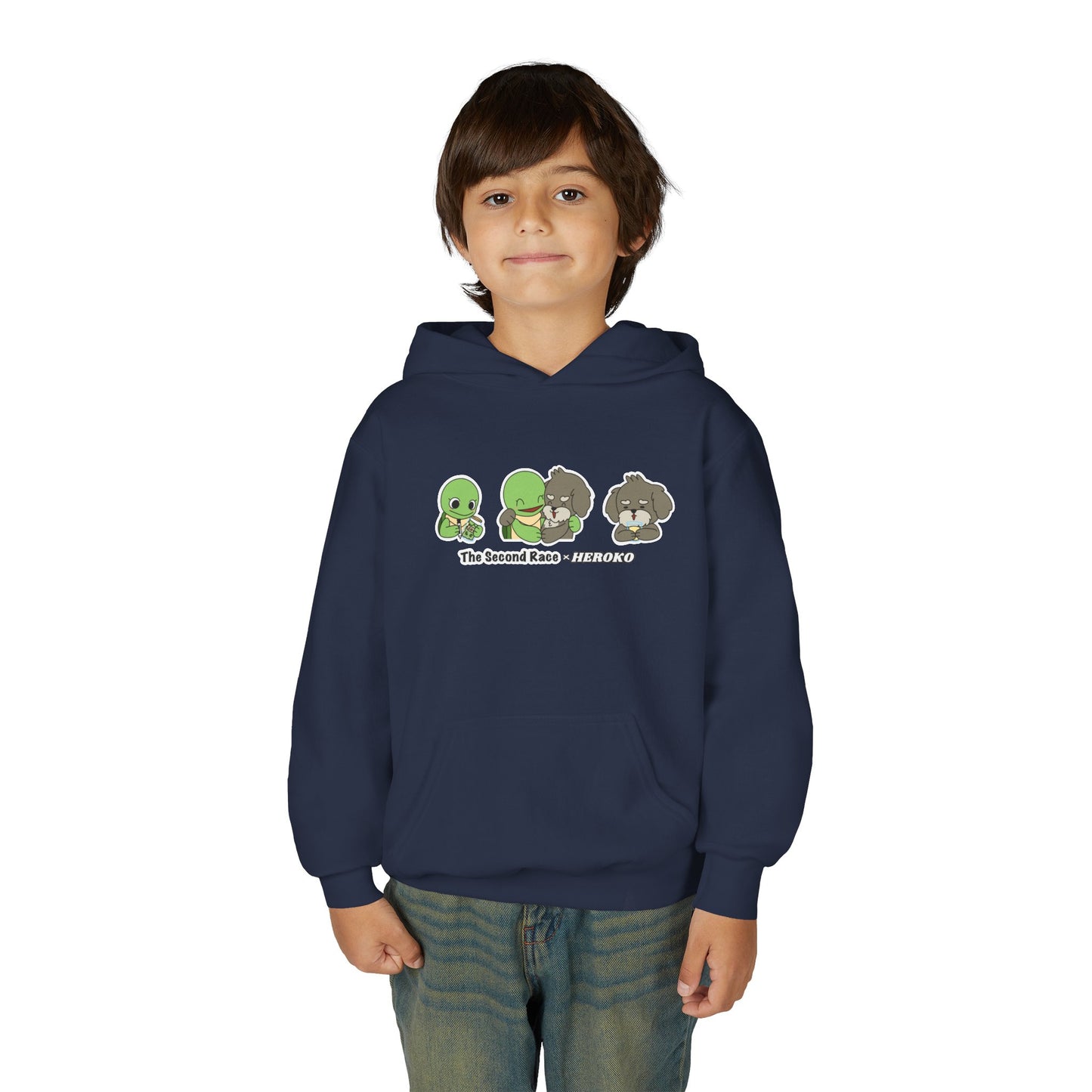 Kids Hoodie — Cute Turtle and Puppy Trios "The Second Race"