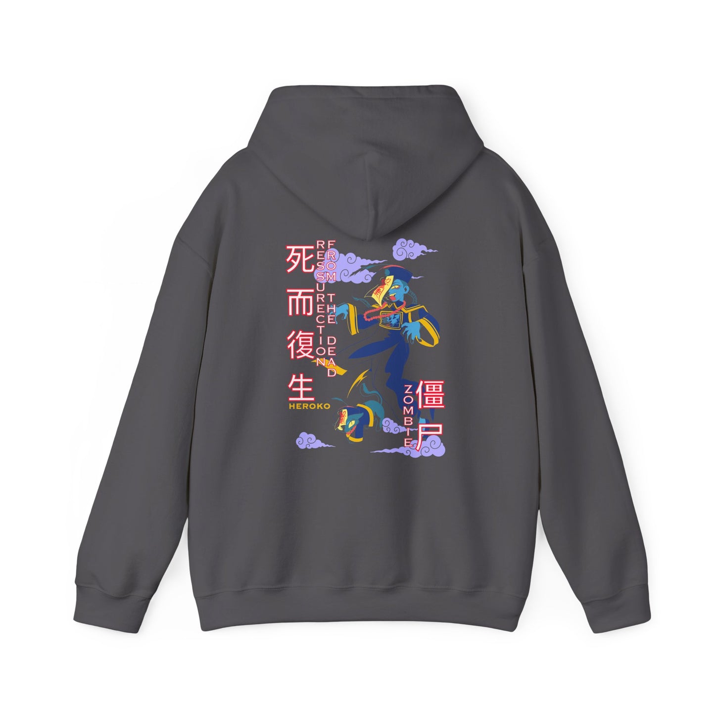 Adults Unisex Hoodie, Chinese Ancient Zombies Design on Back