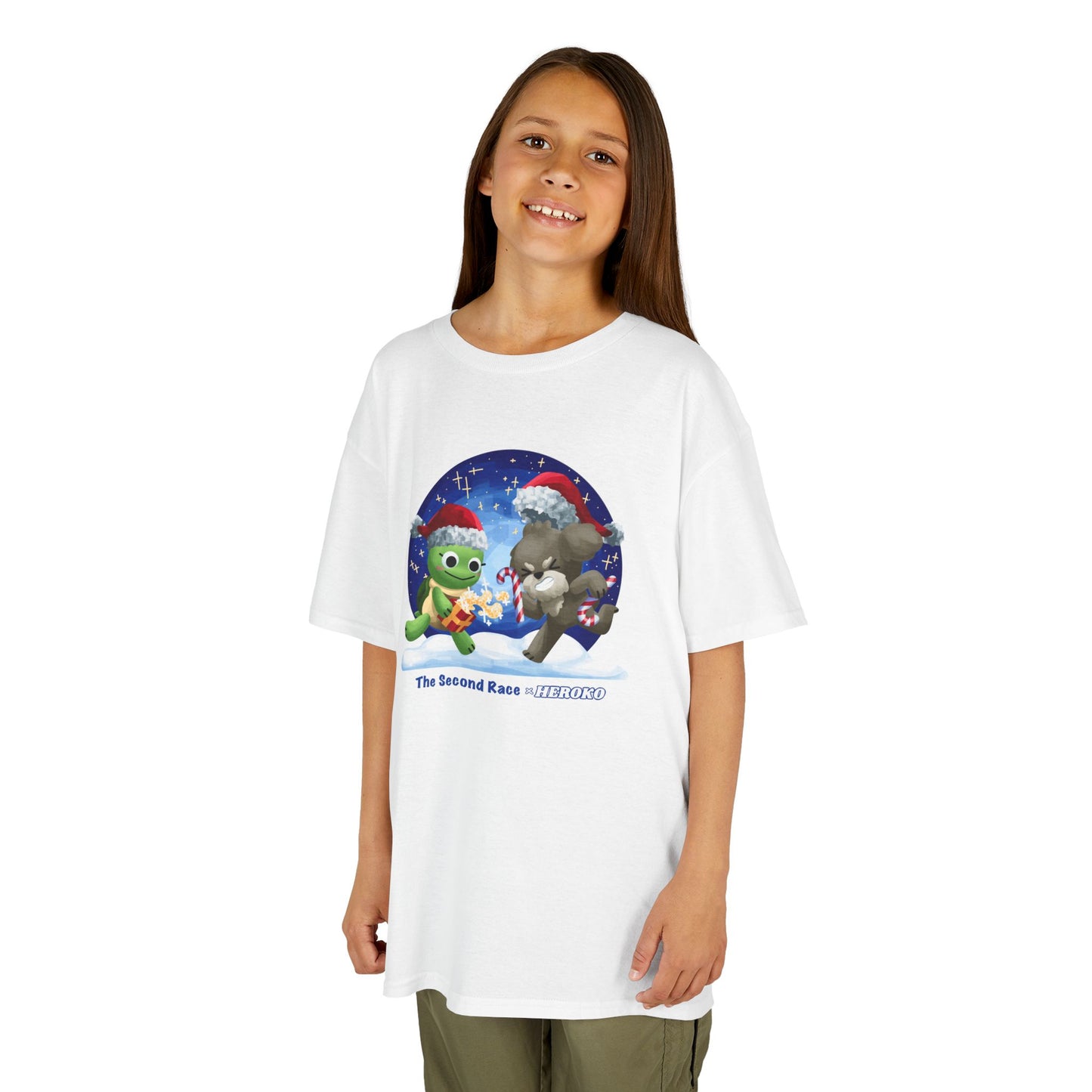 Kids Tee - Cute Holiday Turtle and Puppy in a Snow Globe from "The Second Race"