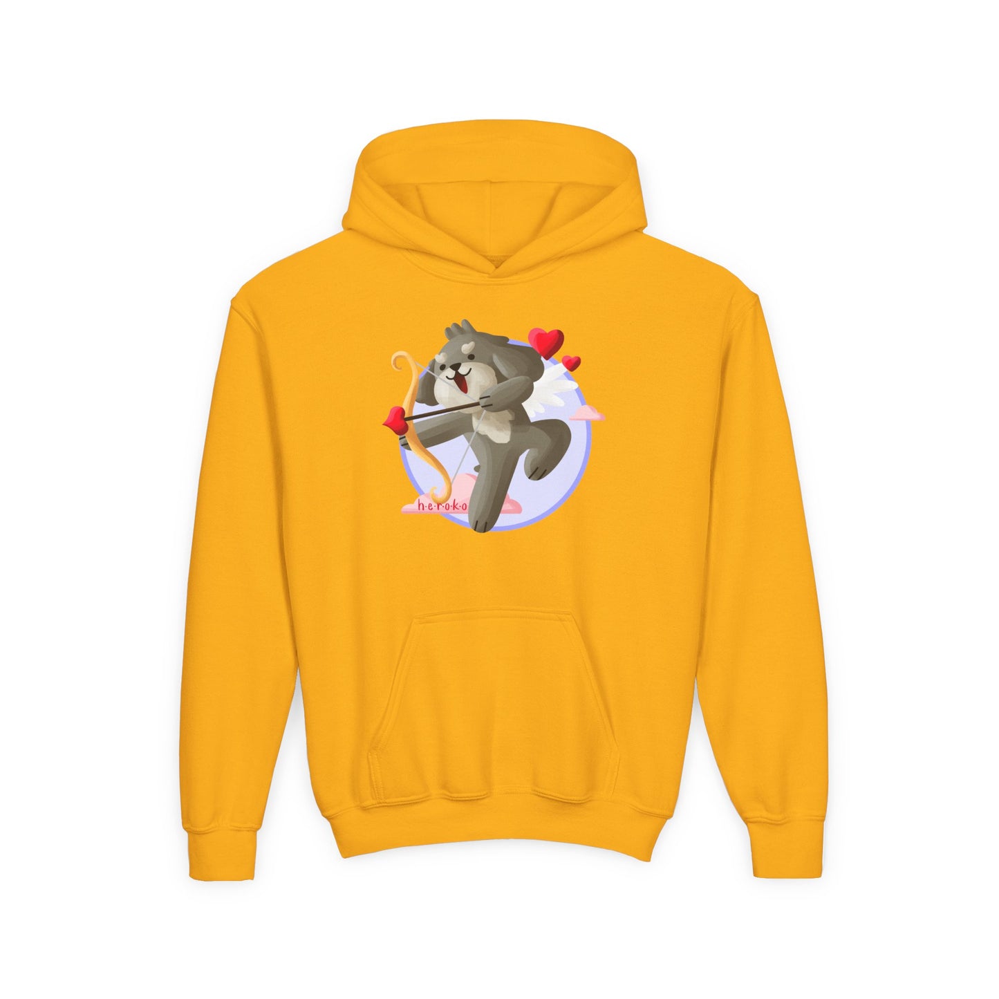 Kids Hoodie - Cute Dog Valentine's Day Design