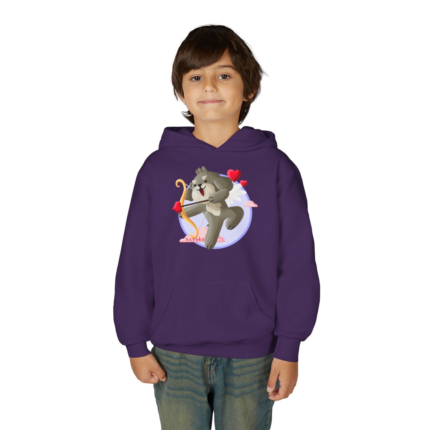 Kids Hoodie - Cute Dog Valentine's Day Design