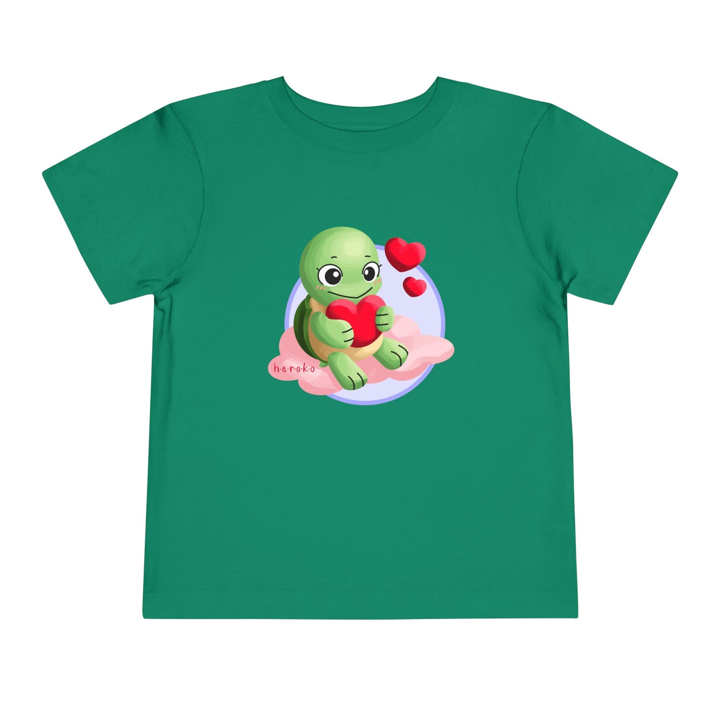 Toddler Tee - Cute Turtle Valentine's Day Design
