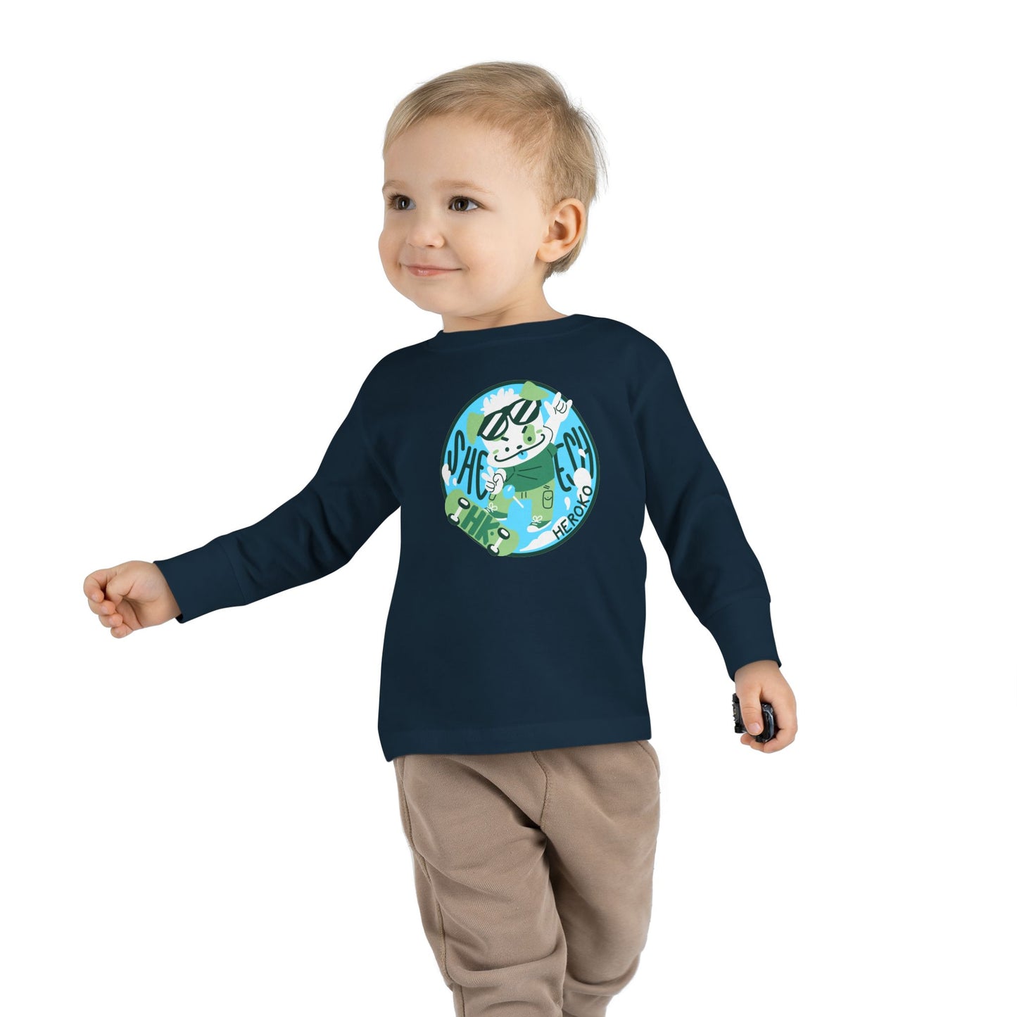 Toddler's SKATER DOG PATCH Long Sleeve Tee