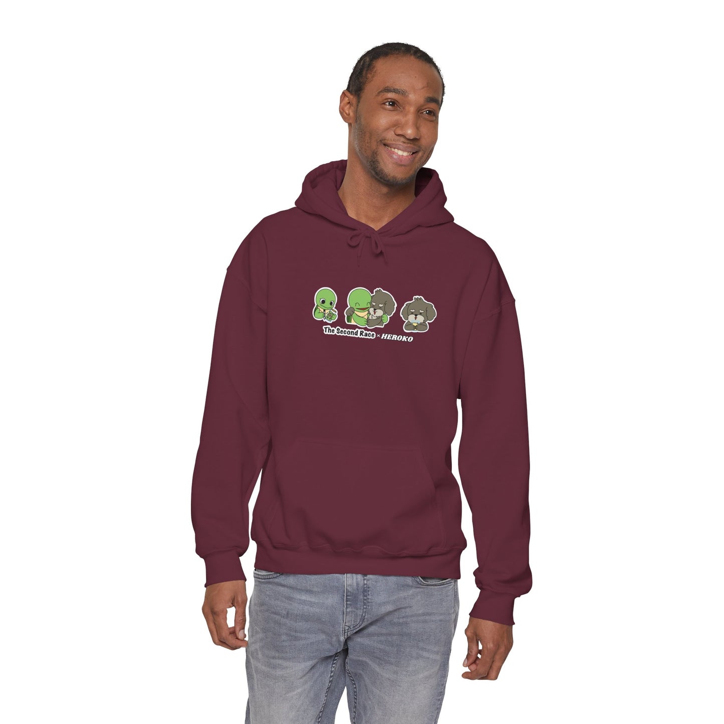 Adults Hoodie 'The Second Race' Turtle and Puppy Trio Sweatshirt