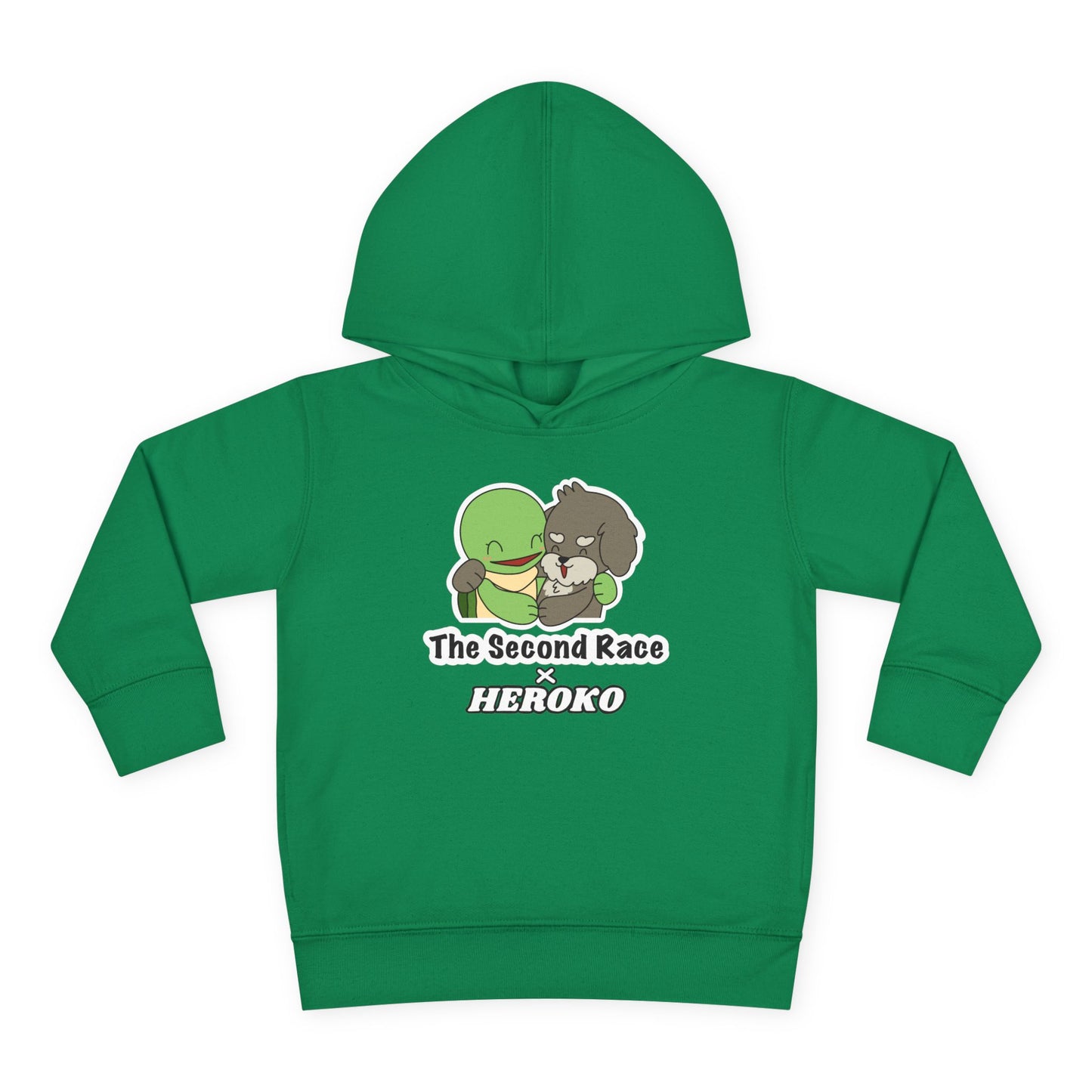 Toddler Hoodie - Cute Turtle & Dog "The Second Race" Fleece Pullover