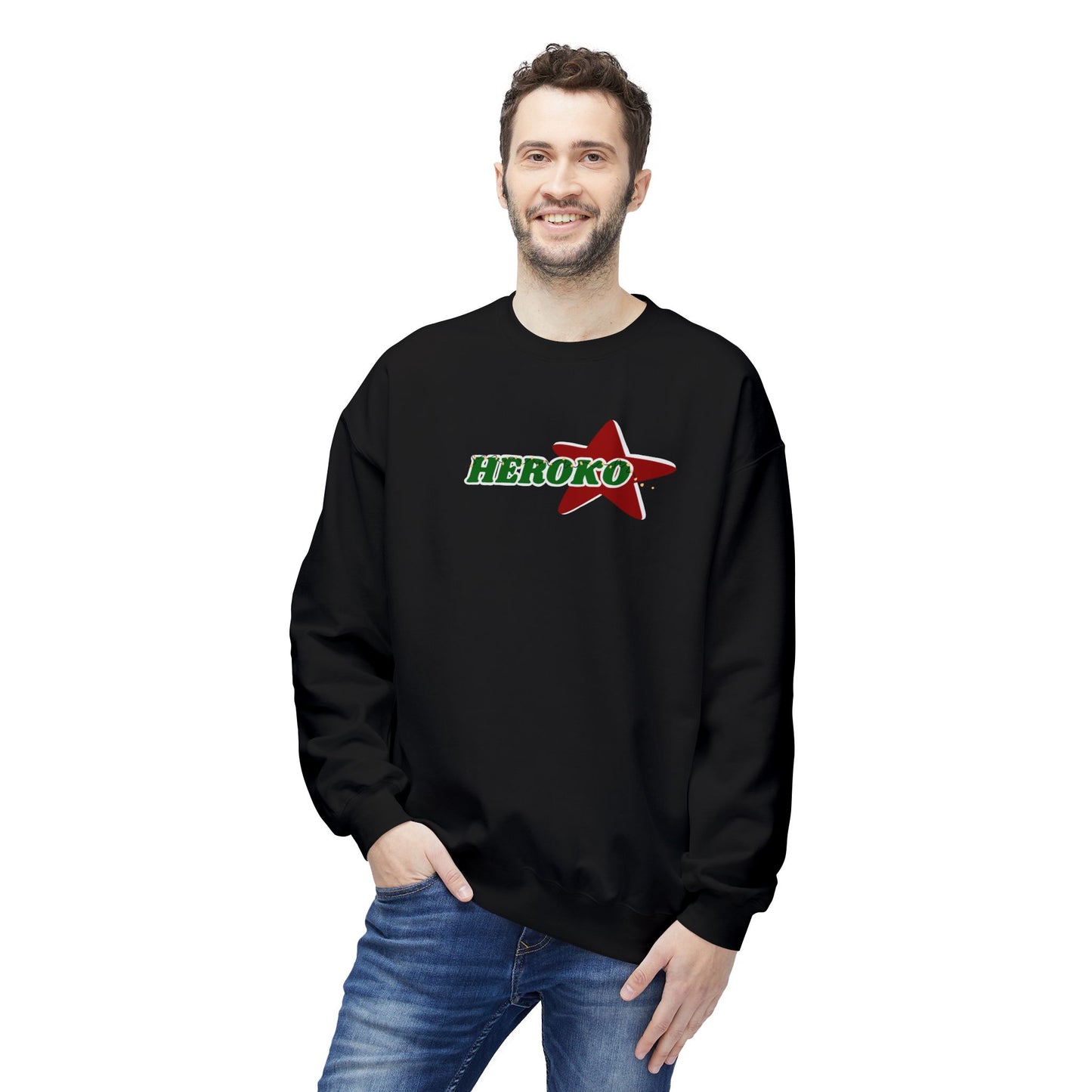 Adults HEROKO CHRISTMAS STAR Fleece Crewneck Sweatshirt