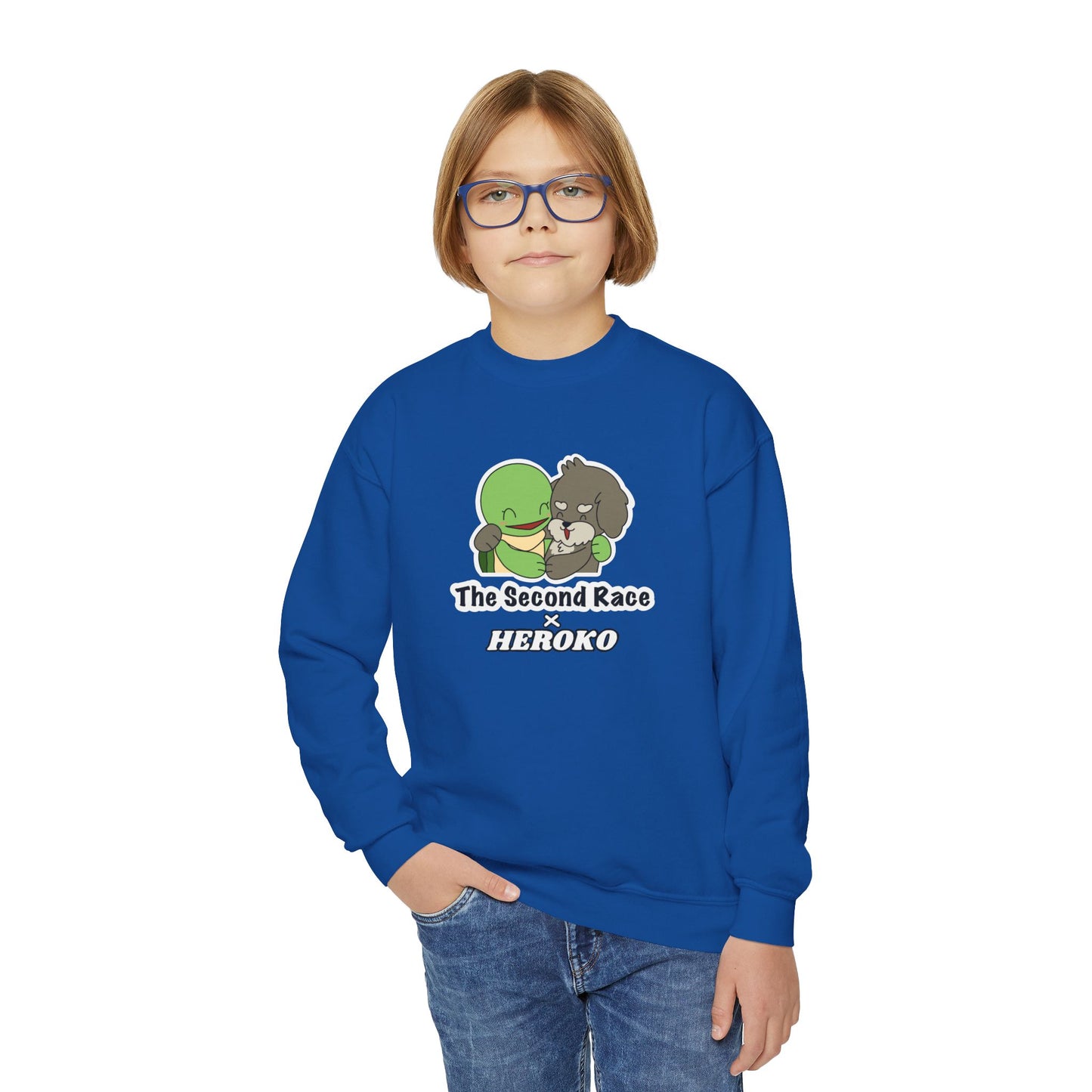 Kids Hugging Turtle & Puppy Crewneck Sweatshirt — The Second Race