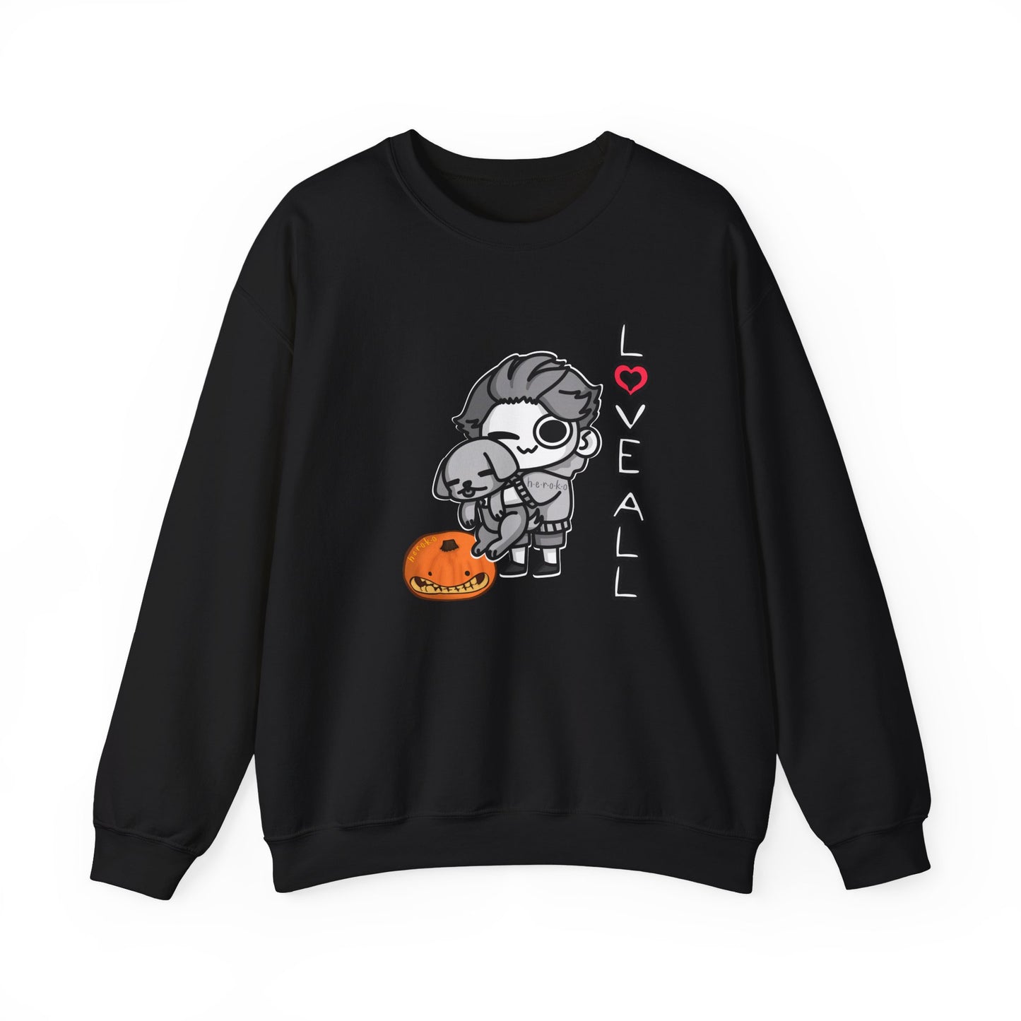 Adults LOVE ALL DOG ON PUMPKIN Crewneck Sweatshirt