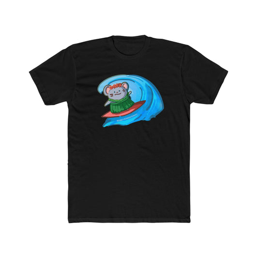 Adults Unisex Cotton Tee - Surfing Mouse Design