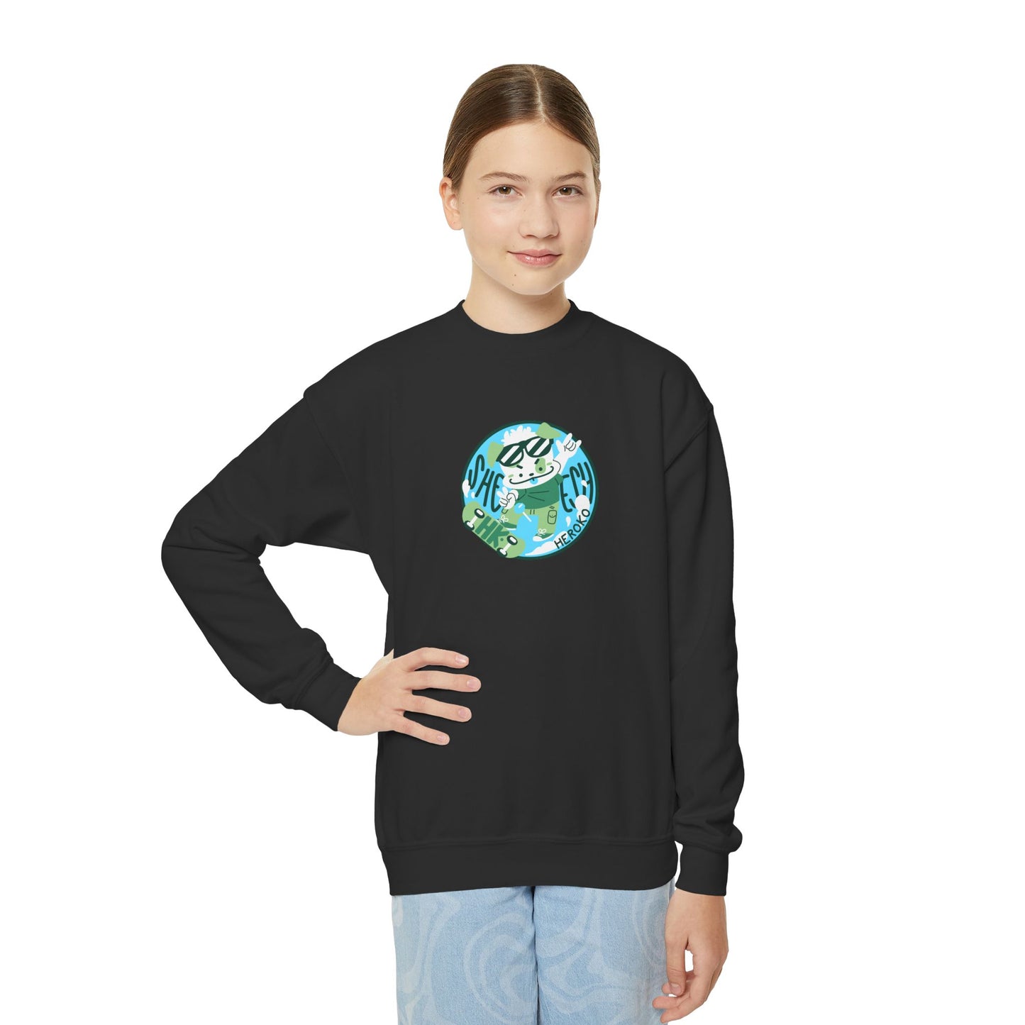 Youth SKATEBOARDING DOG Crewneck Sweatshirt