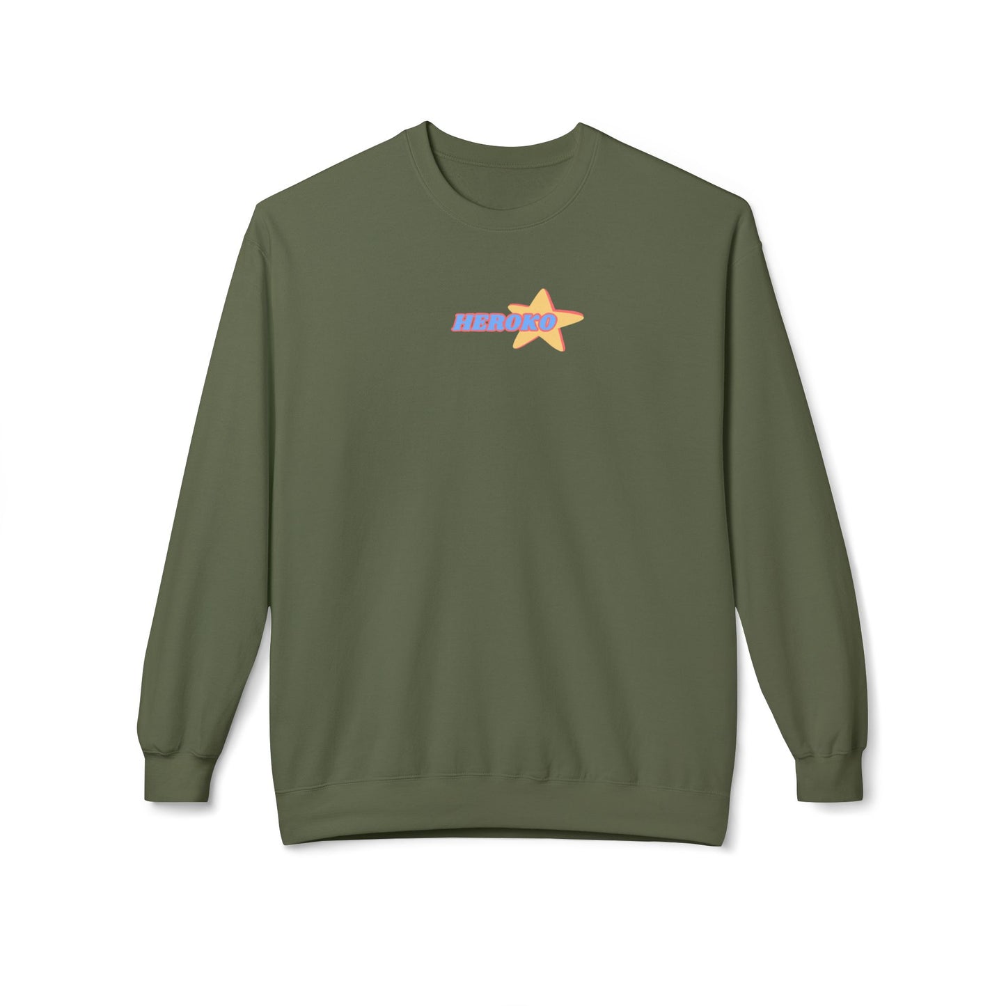 Adults HEROKO RETRO STAR Fleece Crewneck Sweatshirt