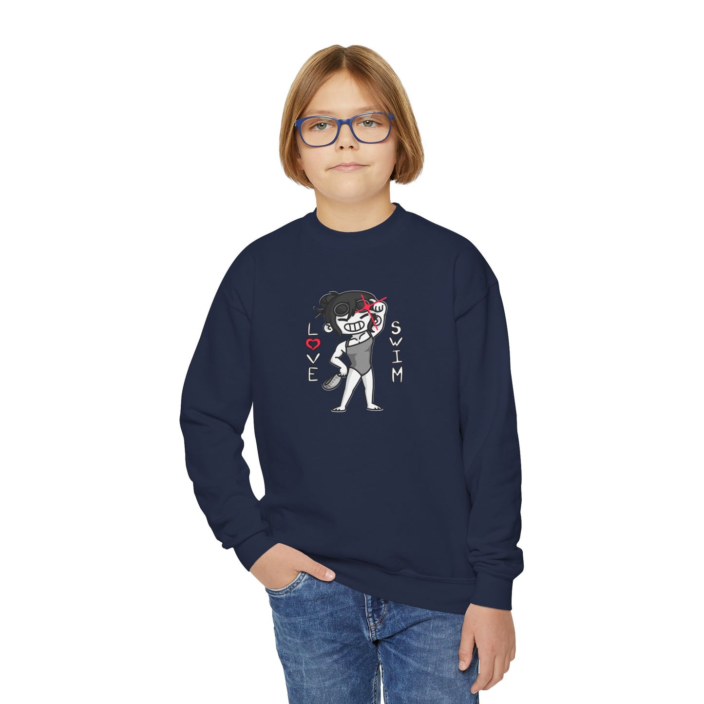 Youth GIRLS LOVE SWIM Crewneck Sweatshirt