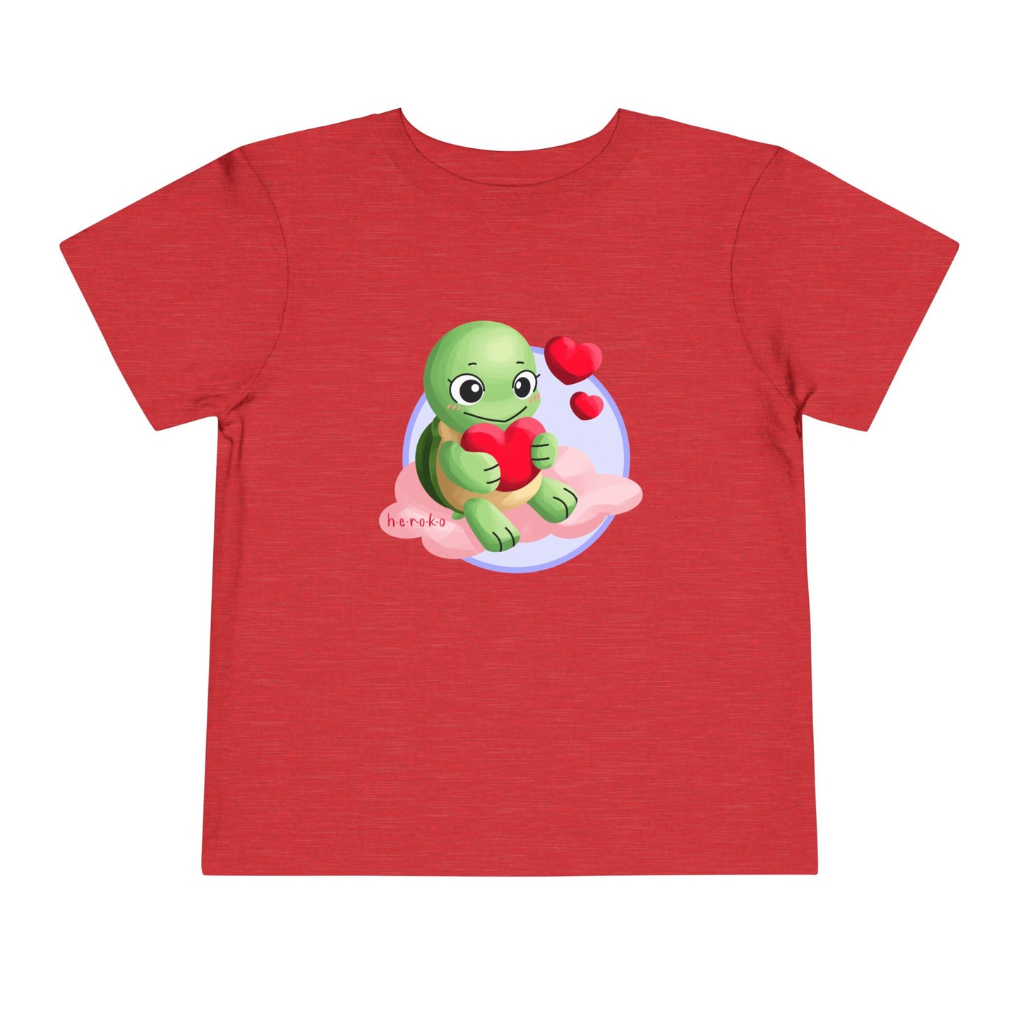 Toddler Tee - Cute Turtle Valentine's Day Design