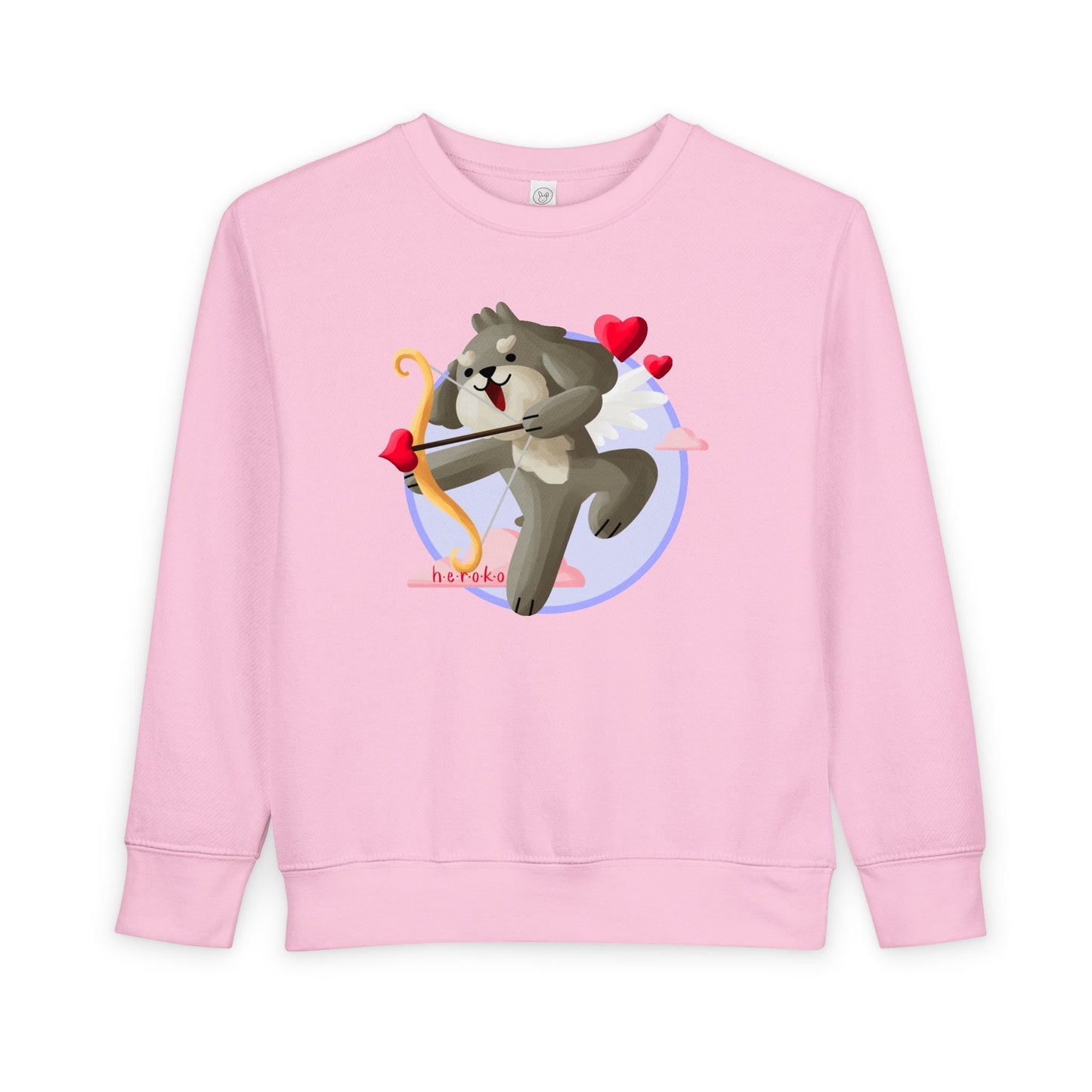 Toddler Sweatshirt  - Cute Dog Valentine's Day Design