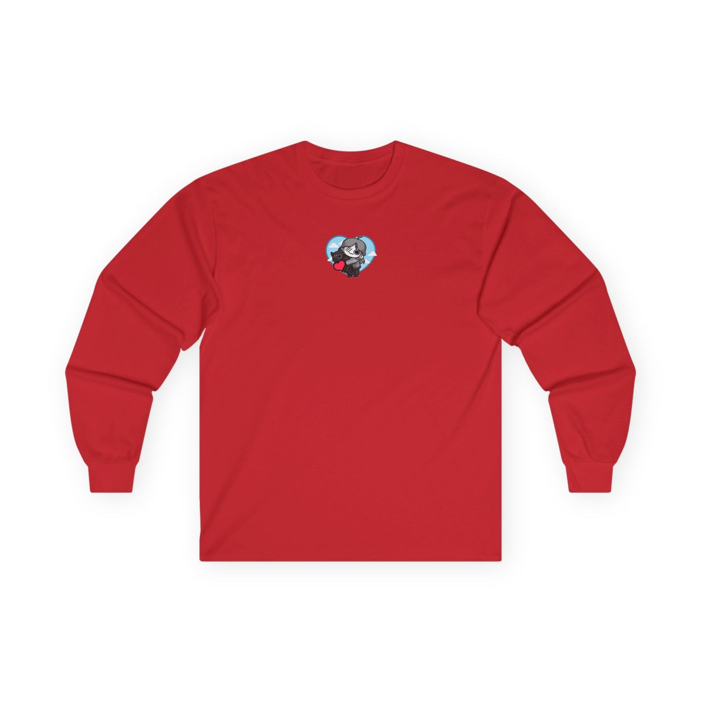 Adults LOVE CAT HEART Long Sleeve Tee (Runs Small for Men)