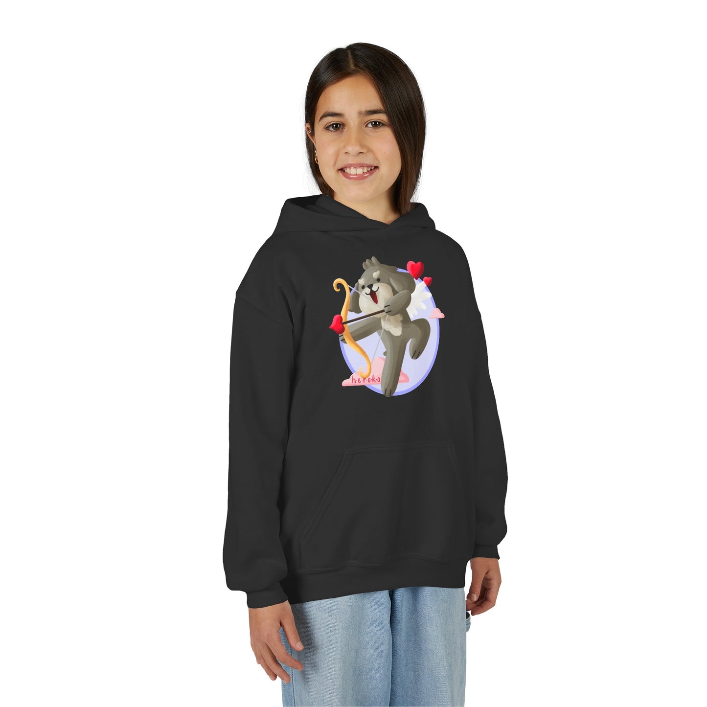 Kids Hoodie - Cute Dog Valentine's Day Design