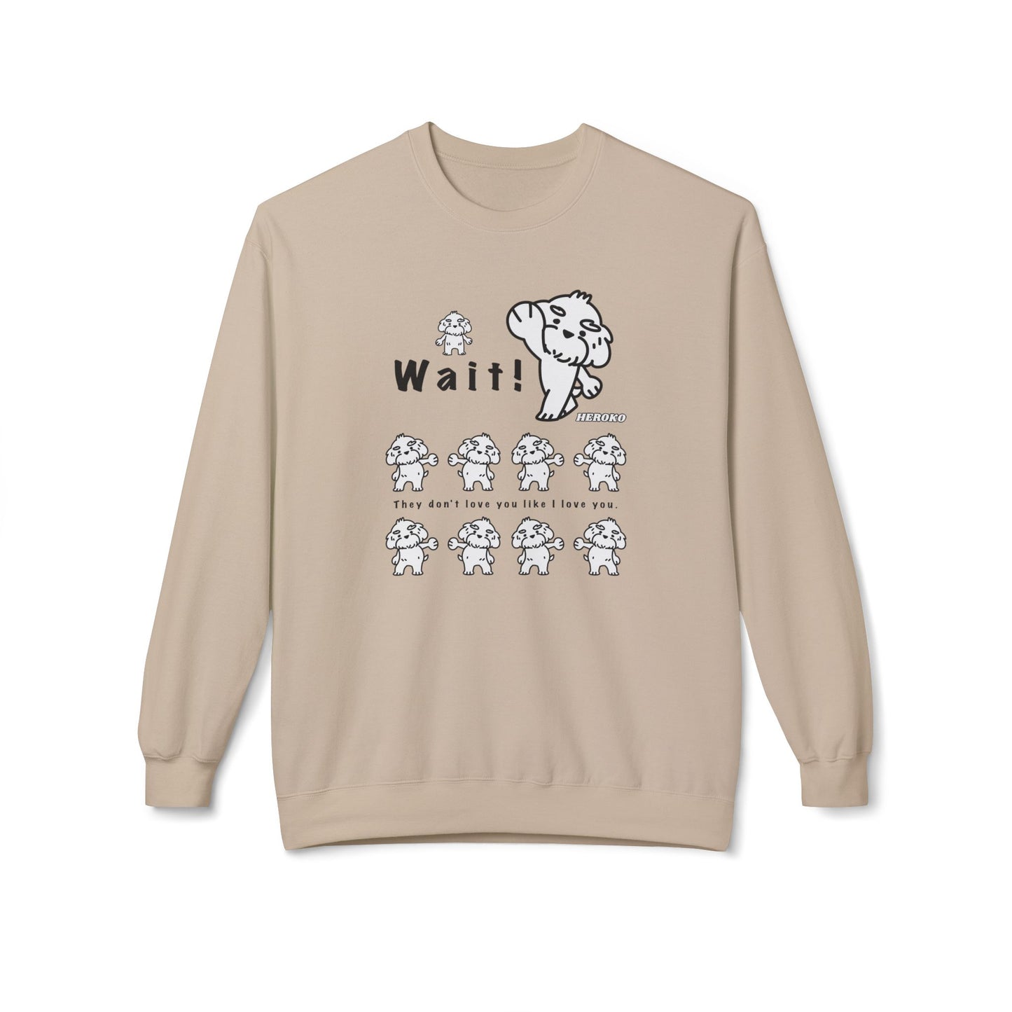 Adults WAIT! DANCING DOGS MEME Fleece Crewneck Sweatshirt