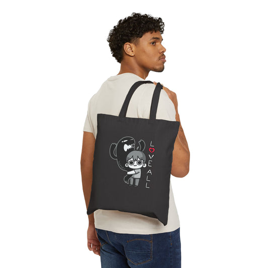 LOVE ALL CREATURES Cotton Canvas Tote Bag