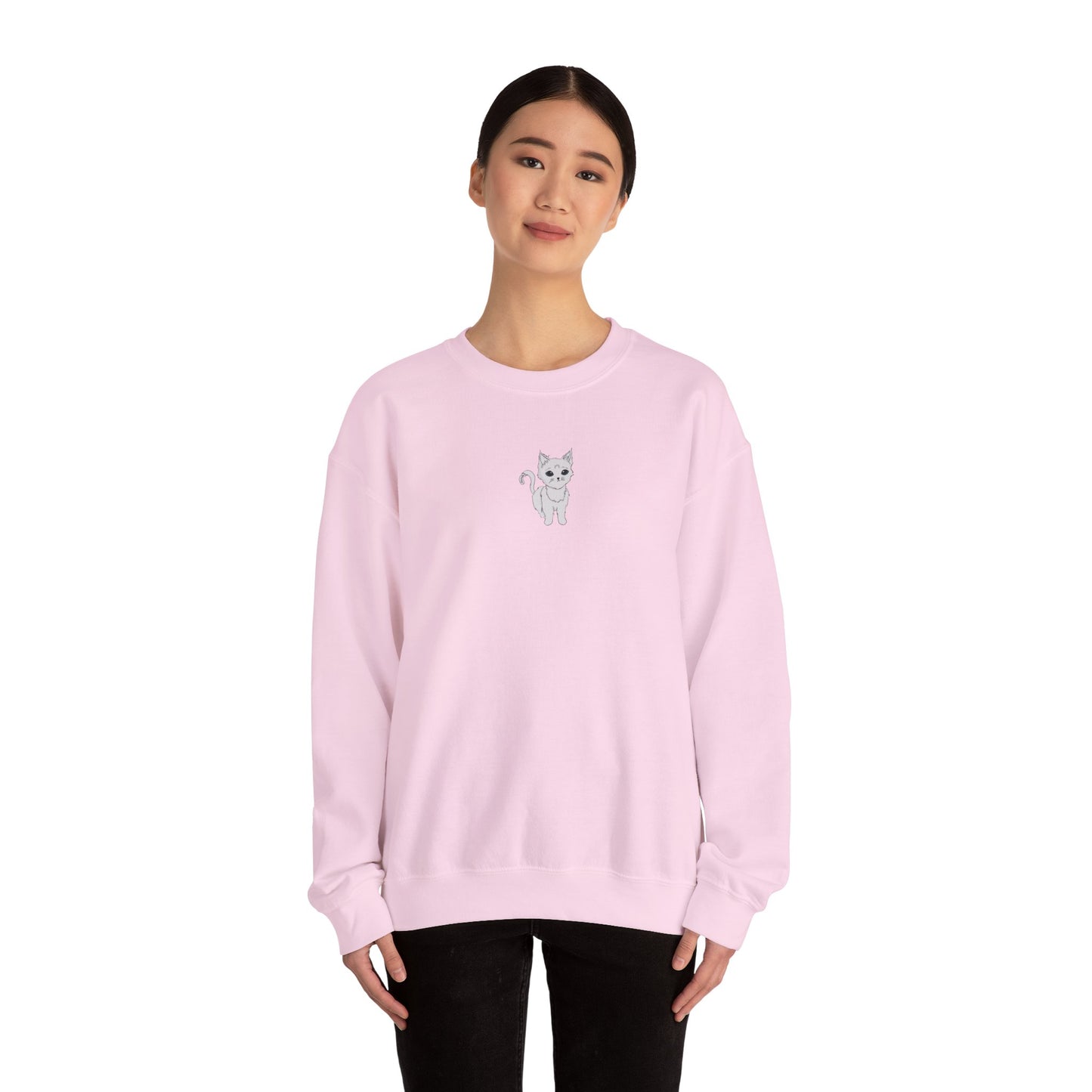 Adults WHITE CAT Crewneck Sweatshirt