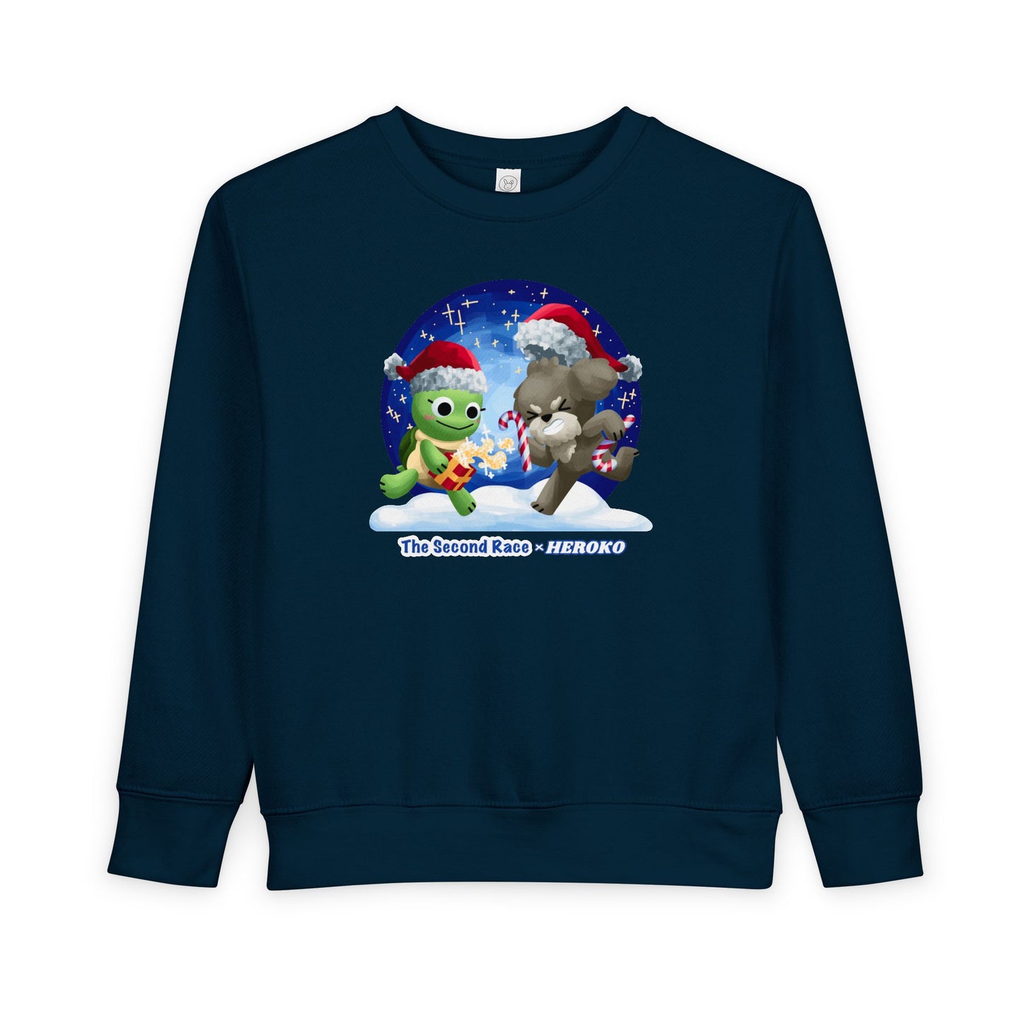 Toddler Sweatshirt - Cute Holiday Turtle & Puppy Friends Christmas Design