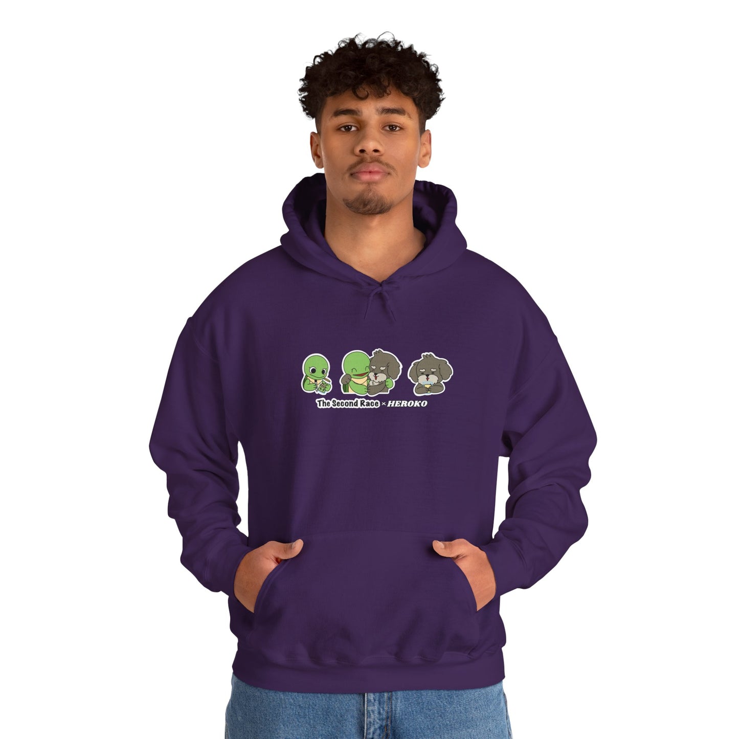 Adults Hoodie 'The Second Race' Turtle and Puppy Trio Sweatshirt