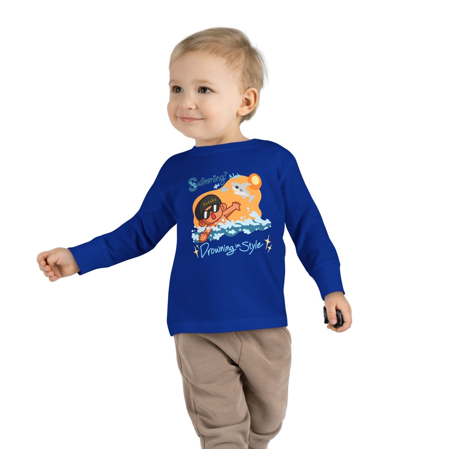 Toddler's SWIMMING IN STYLE Long Sleeve Tee