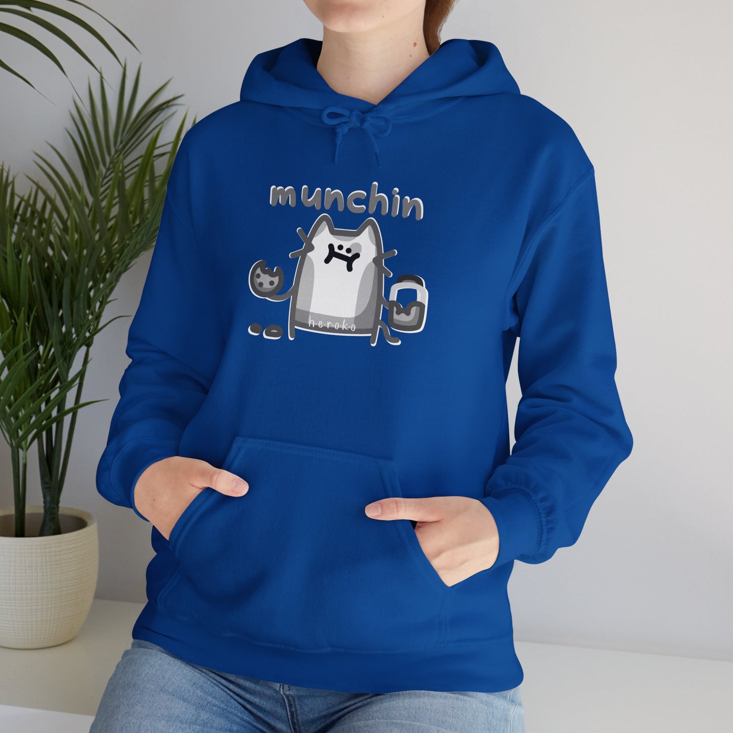 Adults B&W CAT MUNCHIN' Hoodies