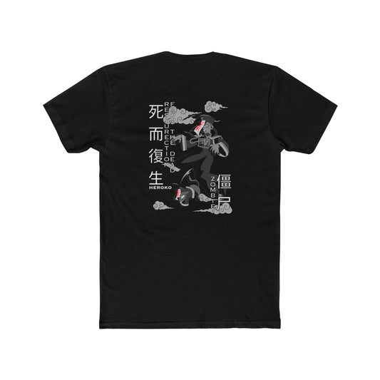 Spooky Unisex Tee, Chinese Ancient Zombies B&W Design on Back
