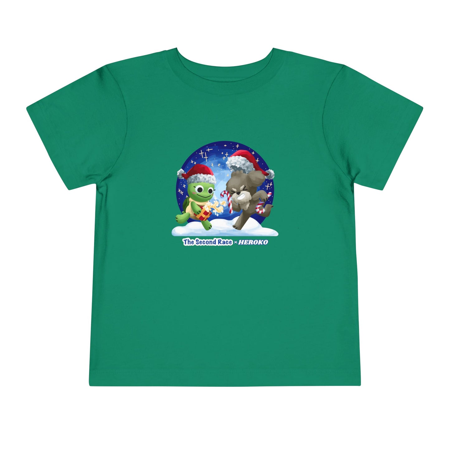 Toddler Tee - Cute Christmas Turtle & Puppy in a Snow Globe Holiday Design