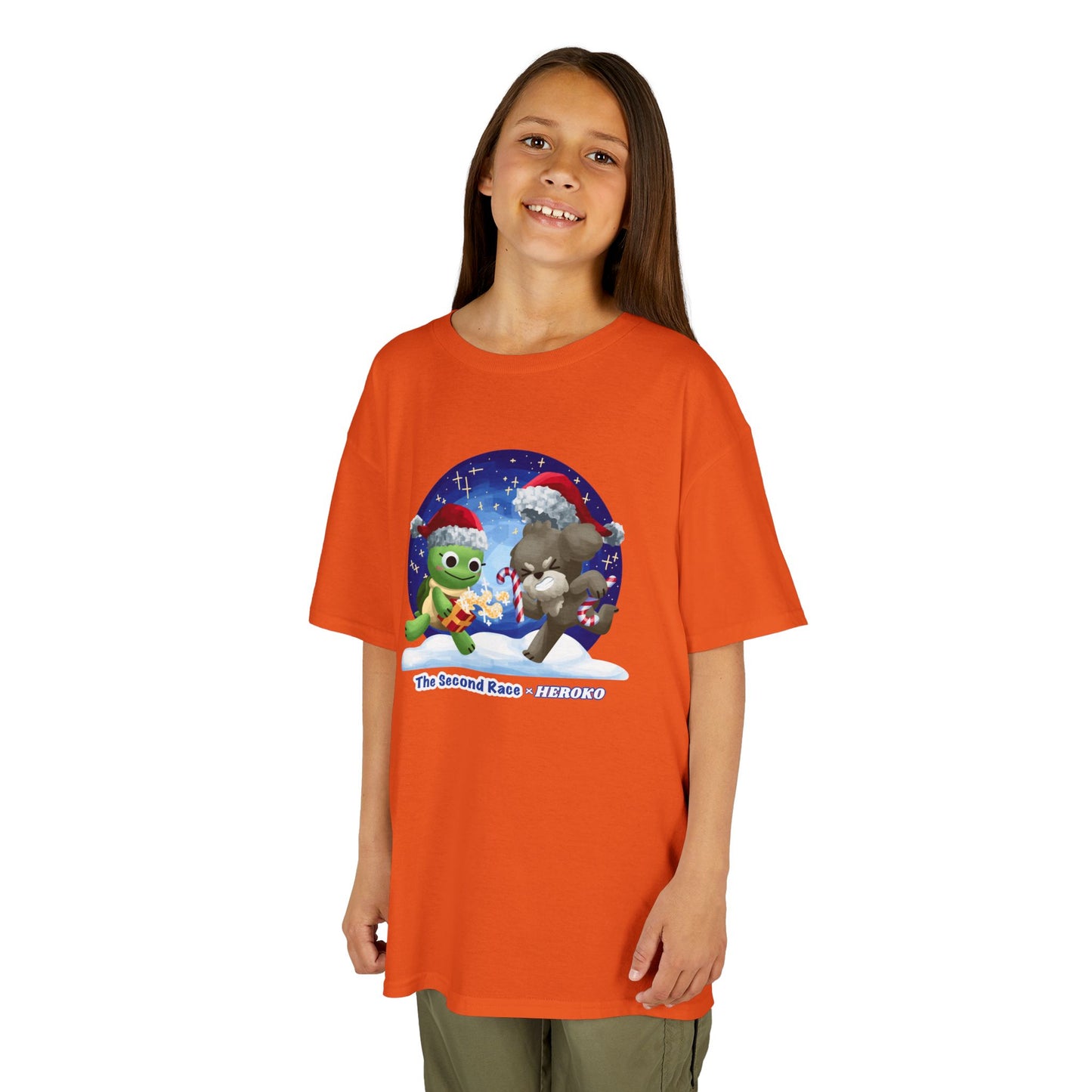Kids Tee - Cute Holiday Turtle and Puppy in a Snow Globe from "The Second Race"