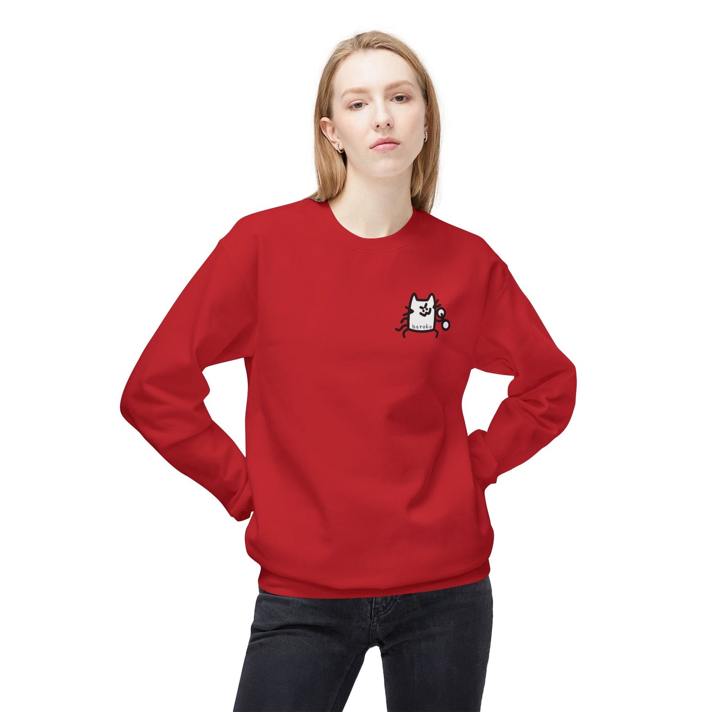 Adults CATS WORKIN’ OUT Fleece Crewneck Sweatshirt