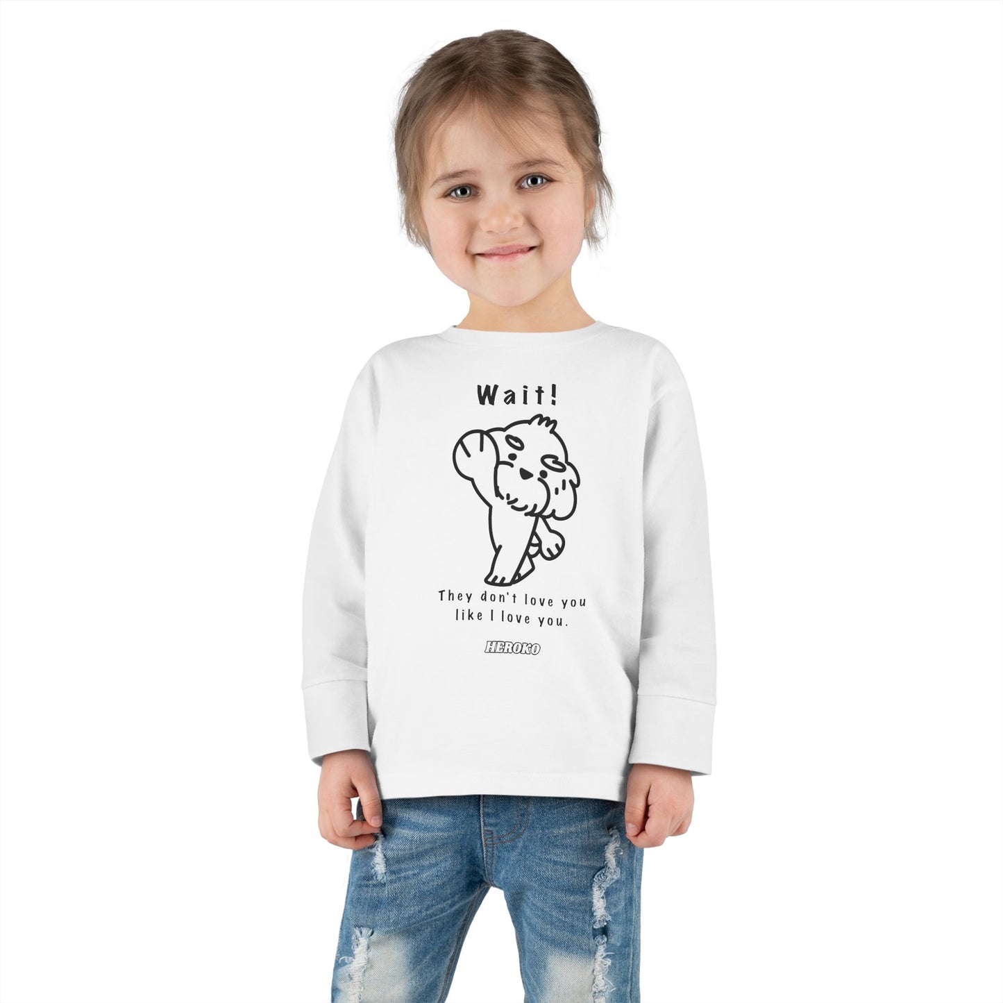 Toddler's WAIT! DOG MEME Long Sleeve Tee