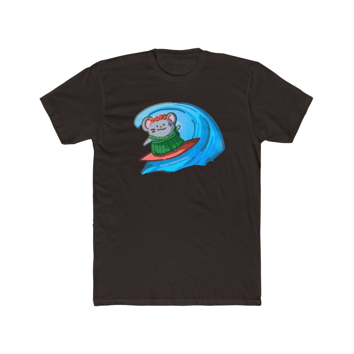 Adults Unisex Cotton Tee - Surfing Mouse Design