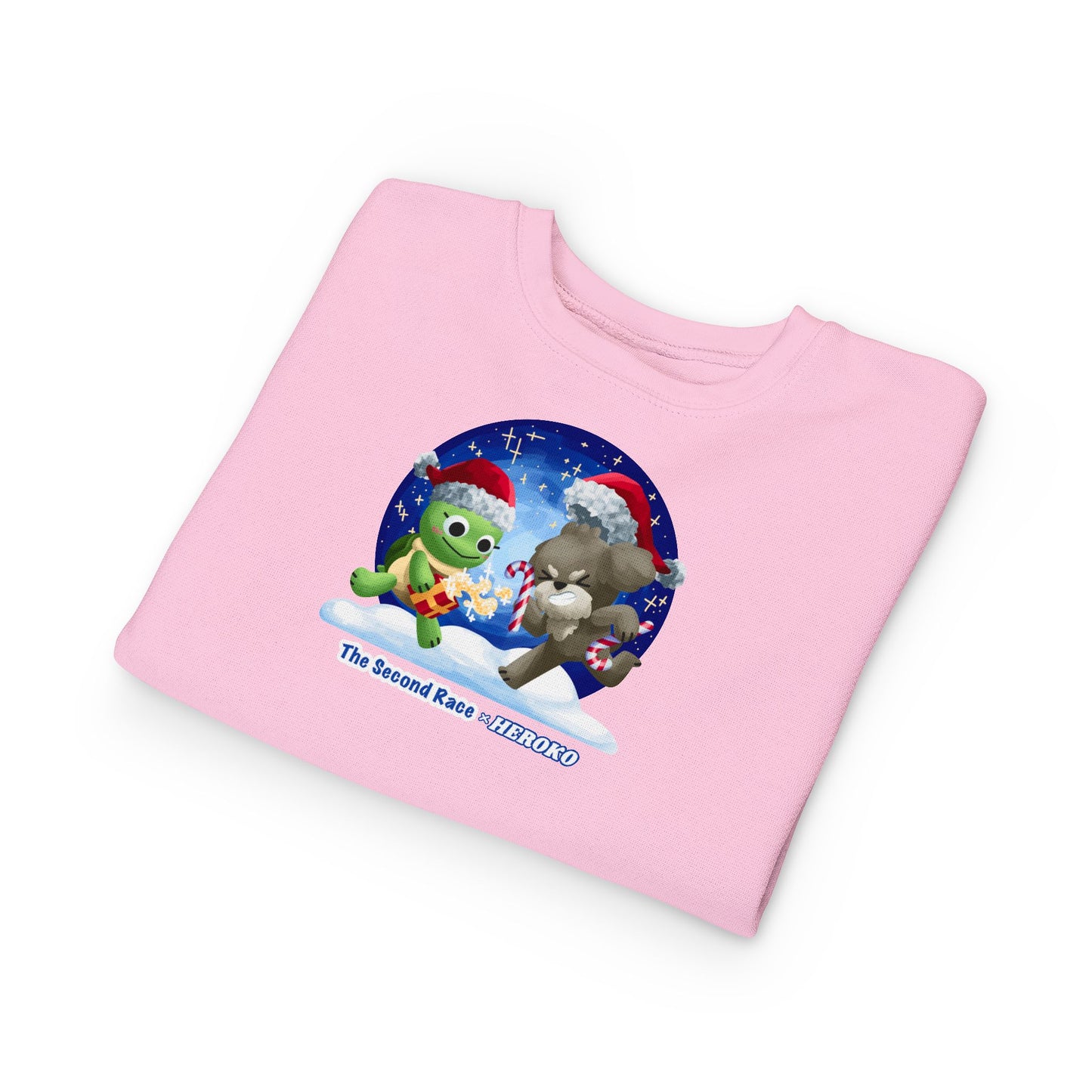 Toddler Sweatshirt - Cute Holiday Turtle & Puppy Friends Christmas Design