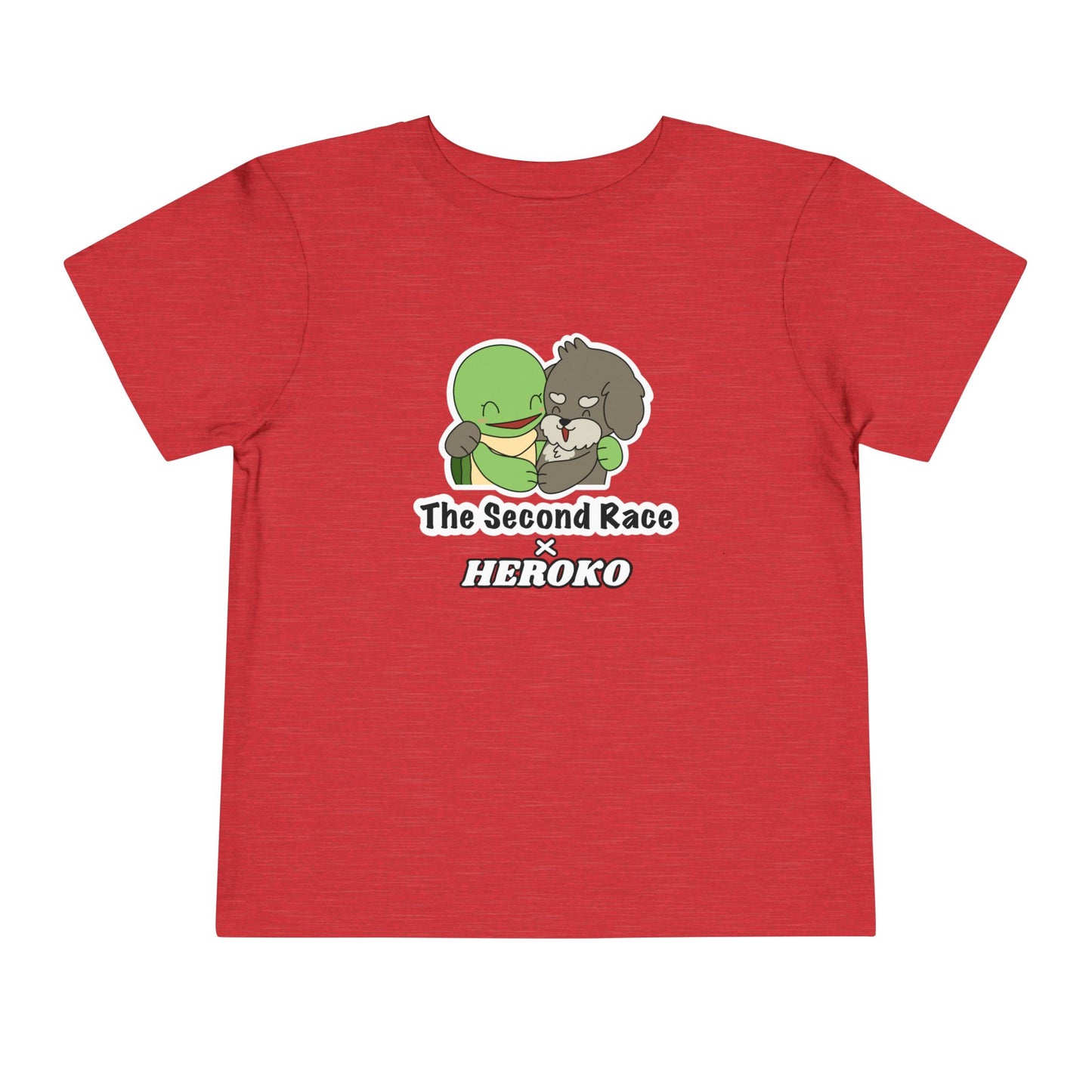 Toddler Tee — Cute "The Second Race" Cartoon Turtle & Puppy Graphic