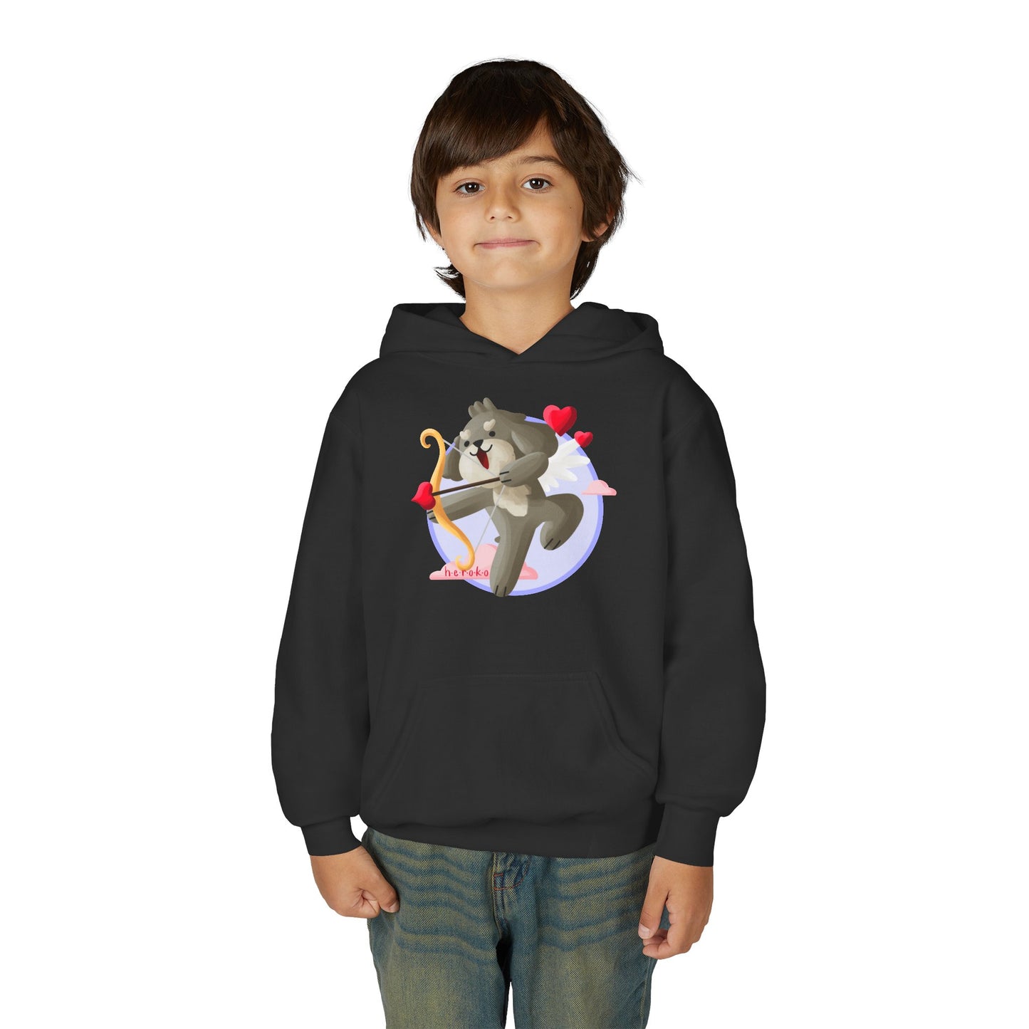 Kids Hoodie - Cute Dog Valentine's Day Design